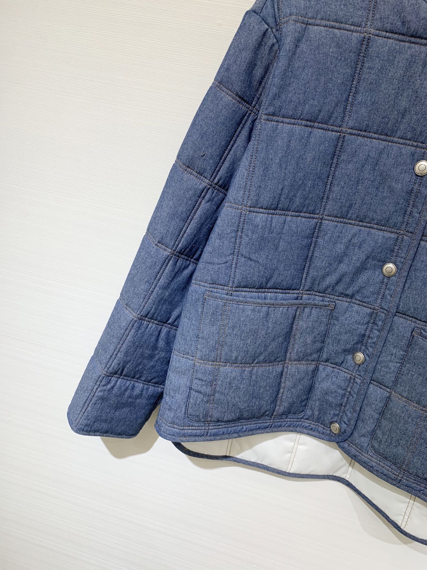 lp🆕💙 25秋冬新款 蓝色绗缝轻薄牛仔棉服 单宁系列小棉服 谁穿谁好看 yb定制100%棉水洗牛仔面料