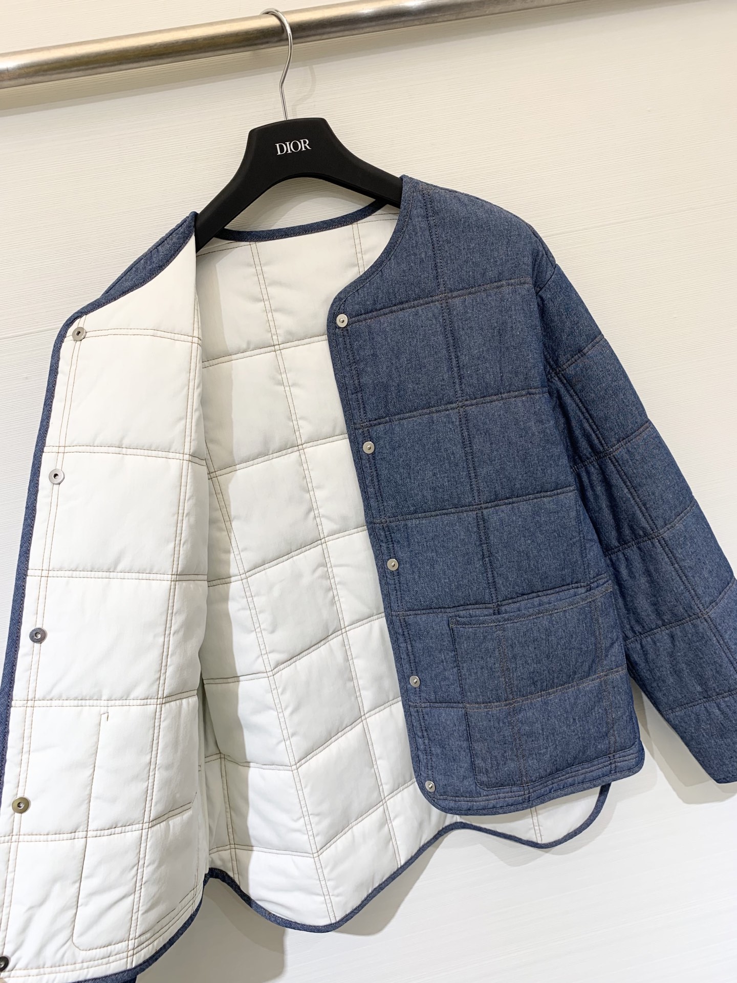 lp🆕💙 25秋冬新款 蓝色绗缝轻薄牛仔棉服 单宁系列小棉服 谁穿谁好看 yb定制100%棉水洗牛仔面料