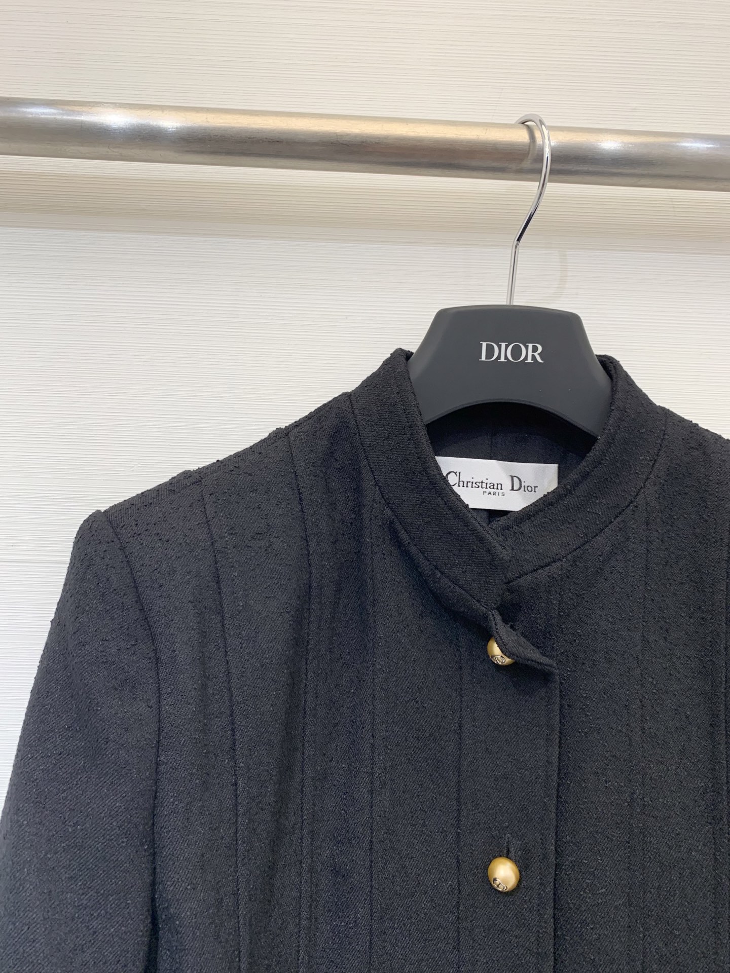 Dio* 25秋冬新款 立领长袖外套 荷叶边下摆设计 CD定制扣 羊毛混纺面料 码数SML