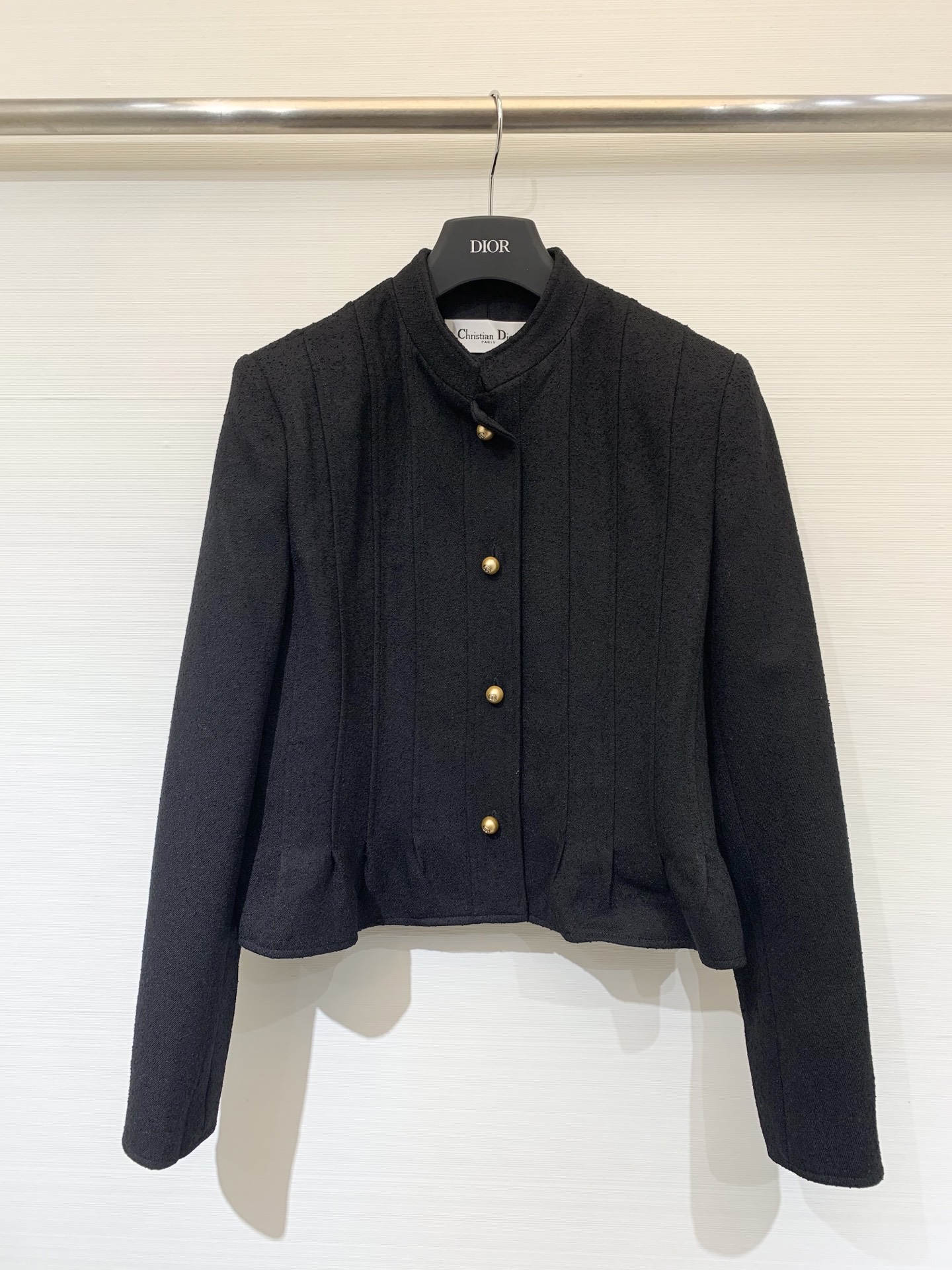 NO:494913,Dio* 25 autumn and winter new style stand collar long sleeve jacket ruffled hem design CD custom button wool blend fabric SML, dior, jackets & coats, alexander wang19860909Dio* 25秋冬新款 立领长袖外套 荷叶边下摆设计 CD定制扣 羊毛混纺面料 码数SML,,dior,jackets & coats,alexander wang,Women's clothing