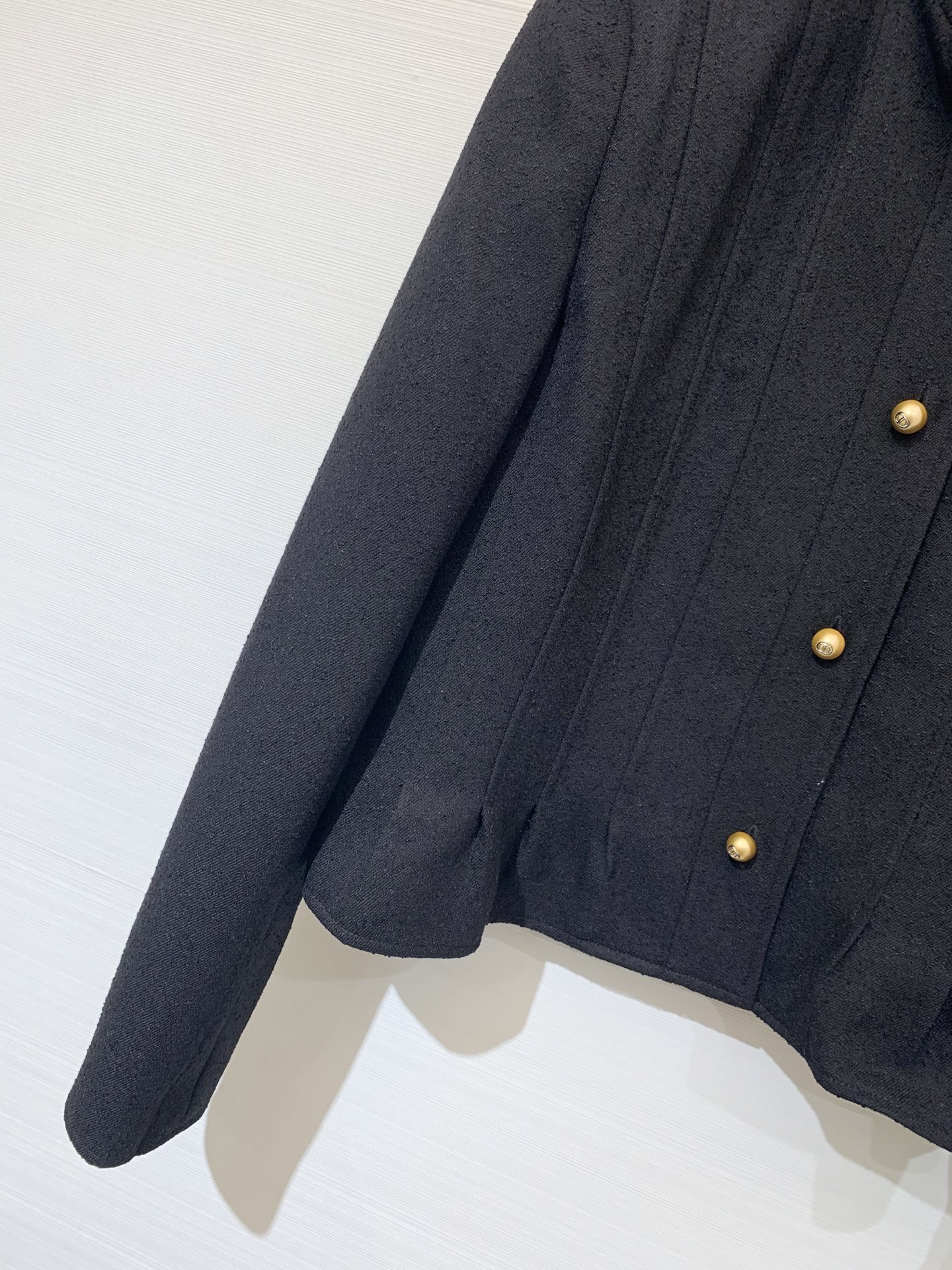 Dio* 25秋冬新款 立领长袖外套 荷叶边下摆设计 CD定制扣 羊毛混纺面料 码数SML