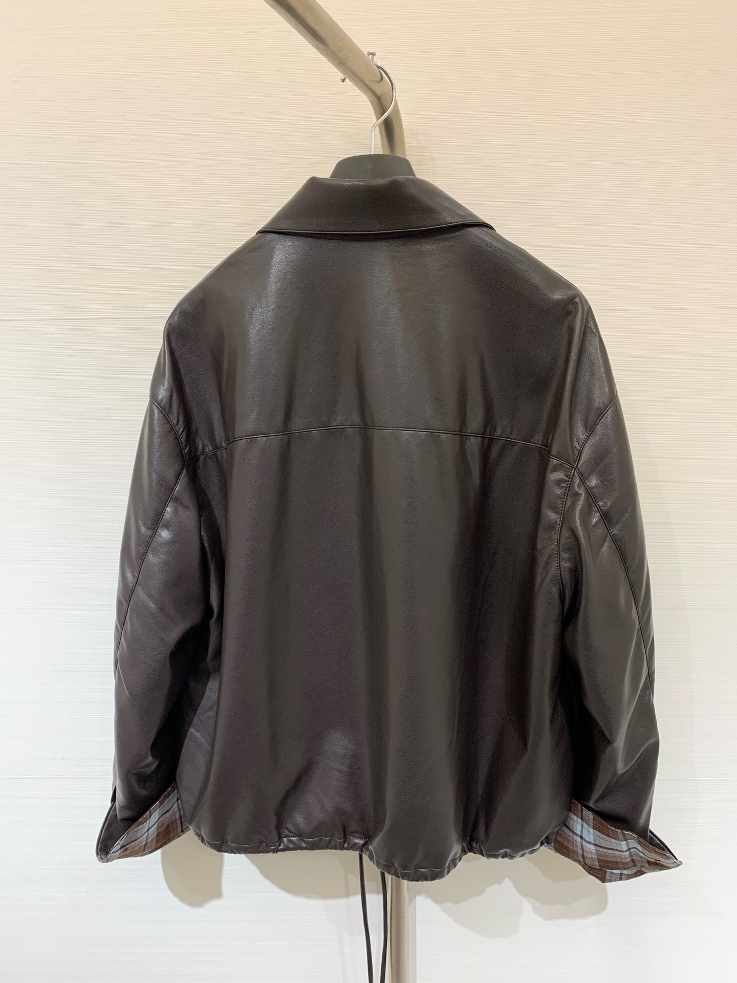 IsabelMarant 25早秋新款🆕 复古翻领收腰皮夹克/外套 内里复古格纹工艺简直是叠穿神器 外层