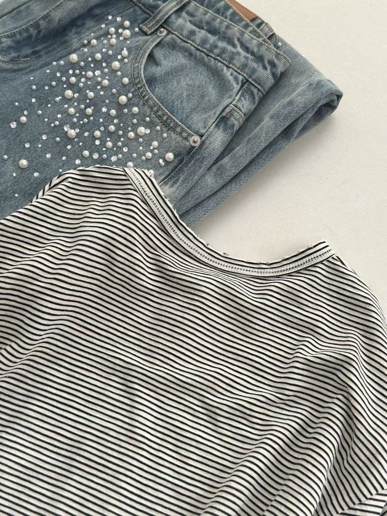 Acnestudios 25早秋新款 笑脸贴标纯棉长袖条纹体桖 纯棉材质 透气舒适 贴服材质 透气不闷汗