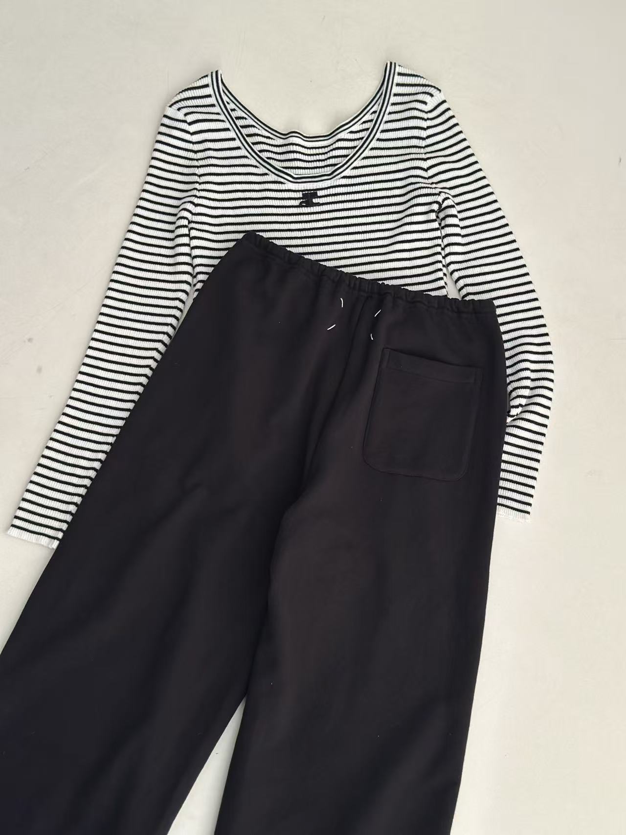 MM6 2025秋季新款 休闲百搭阔腿抽绳卫裤 抽绳系成蝴蝶结打造高腰线 腰头自然磨破工艺 凌乱美感十足