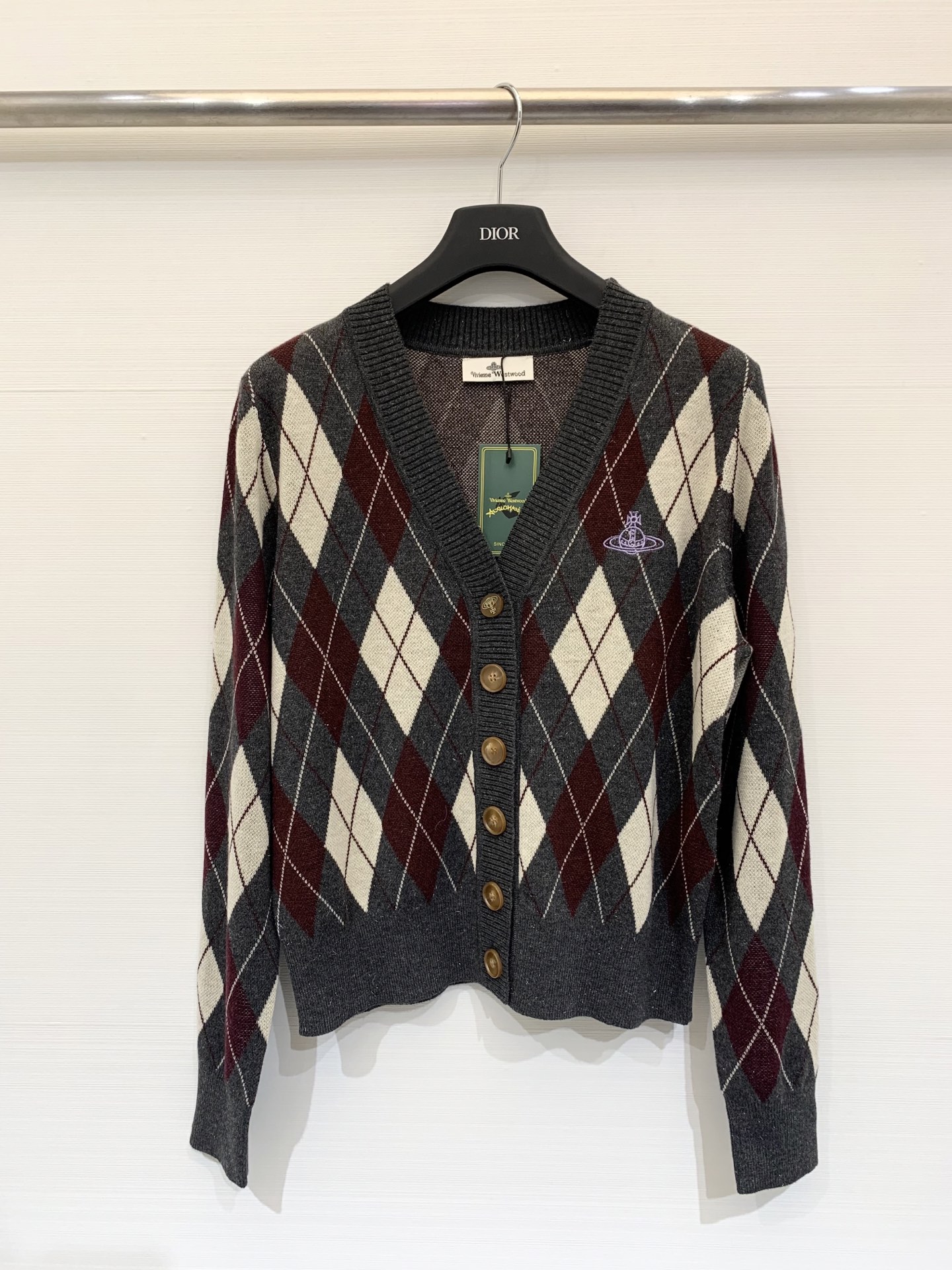 NO:501649,25 autumn and winter new diamond-shaped knitted cardigan wool two-color sml, alexander wang1986090925秋冬新款菱格中古色系针织开衫 羊毛 两色sml,,alexander wang,Women's clothing