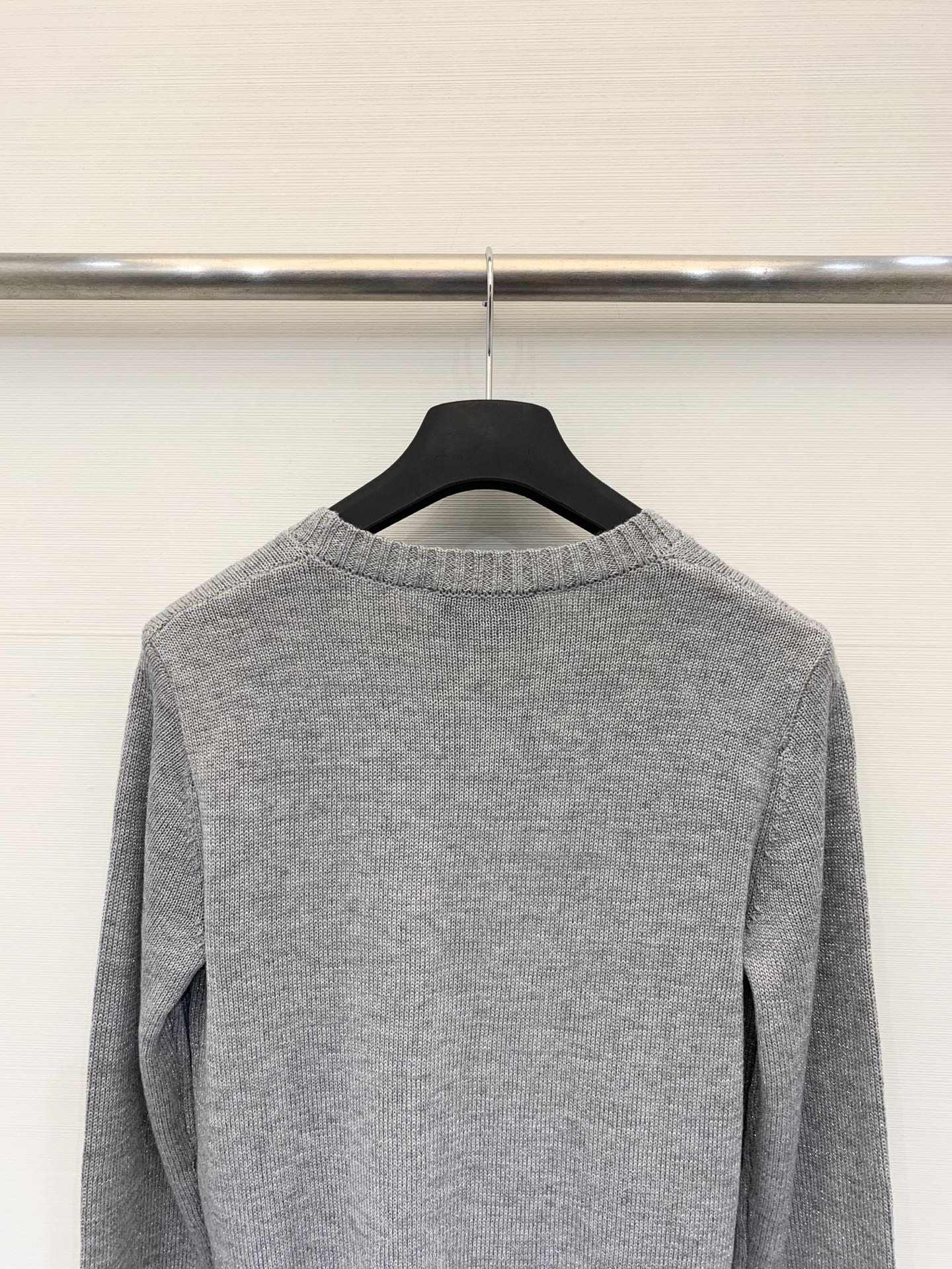 Prada 25秋冬新款 圆领提花LOGO针织长袖 100%羊毛 两色sml