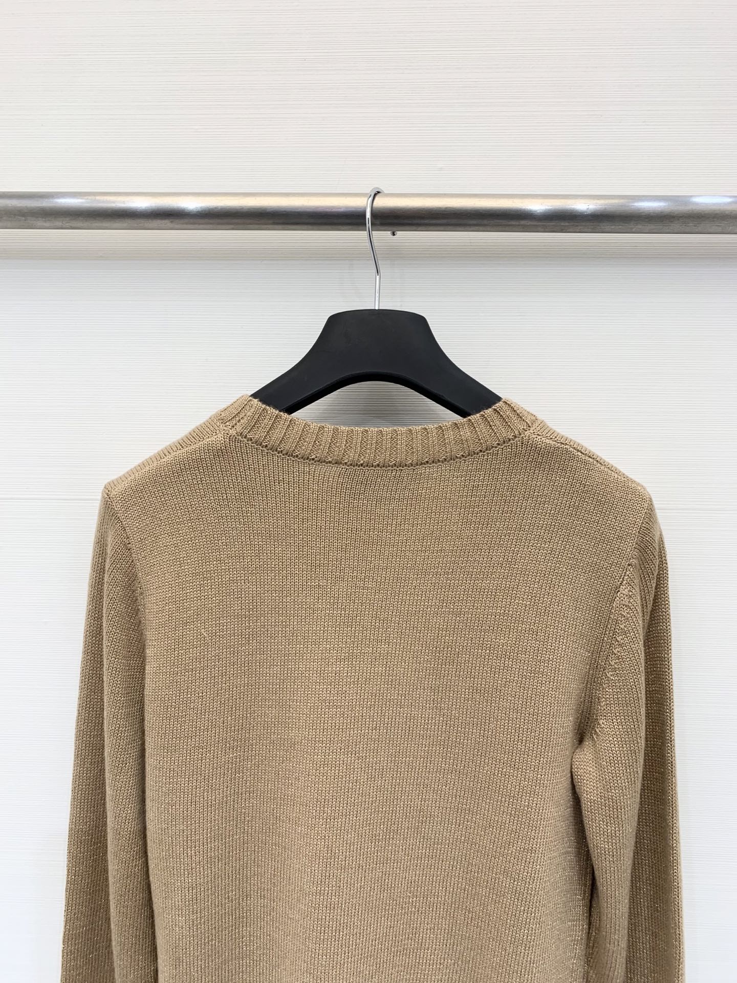 Prada 25秋冬新款 圆领提花LOGO针织长袖 100%羊毛 两色sml