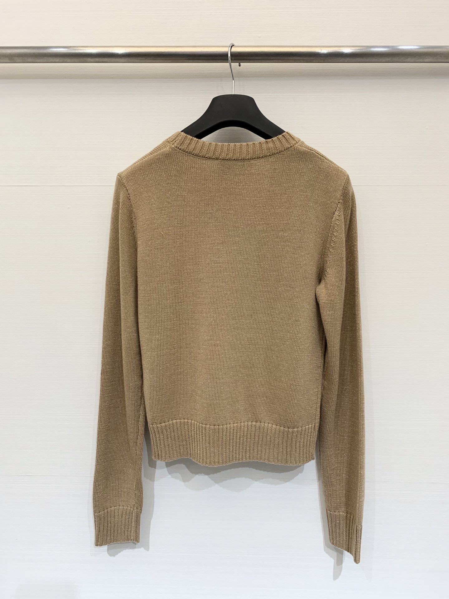 Prada 25秋冬新款 圆领提花LOGO针织长袖 100%羊毛 两色sml