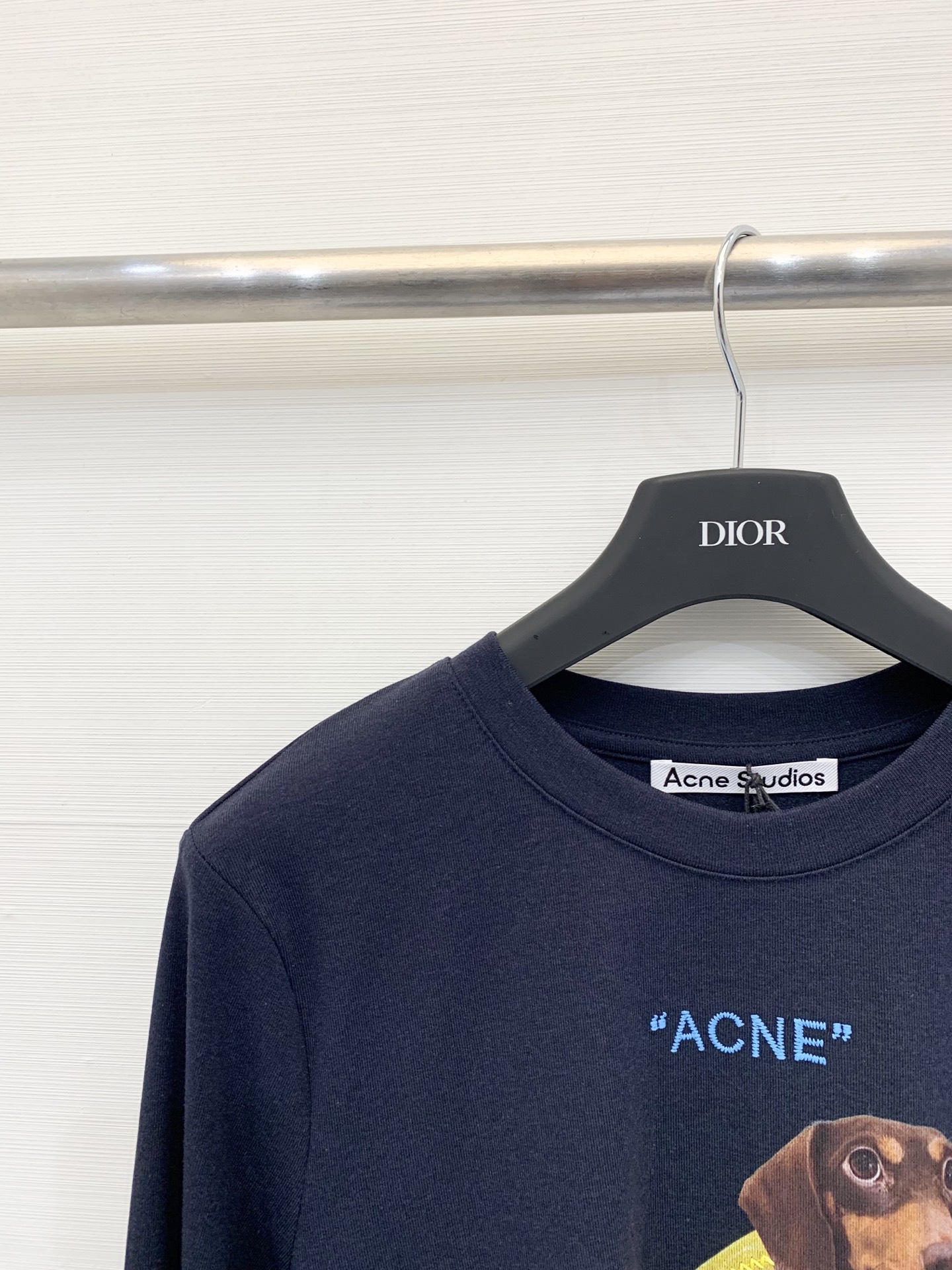 Acnestudios 25秋冬新款 腊肠犬印花圆领长袖T恤 休闲减龄爆款推荐 两色sm