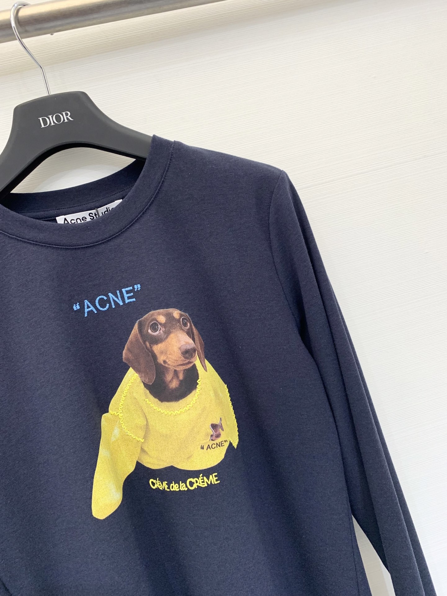Acnestudios 25秋冬新款 腊肠犬印花圆领长袖T恤 休闲减龄爆款推荐 两色sm