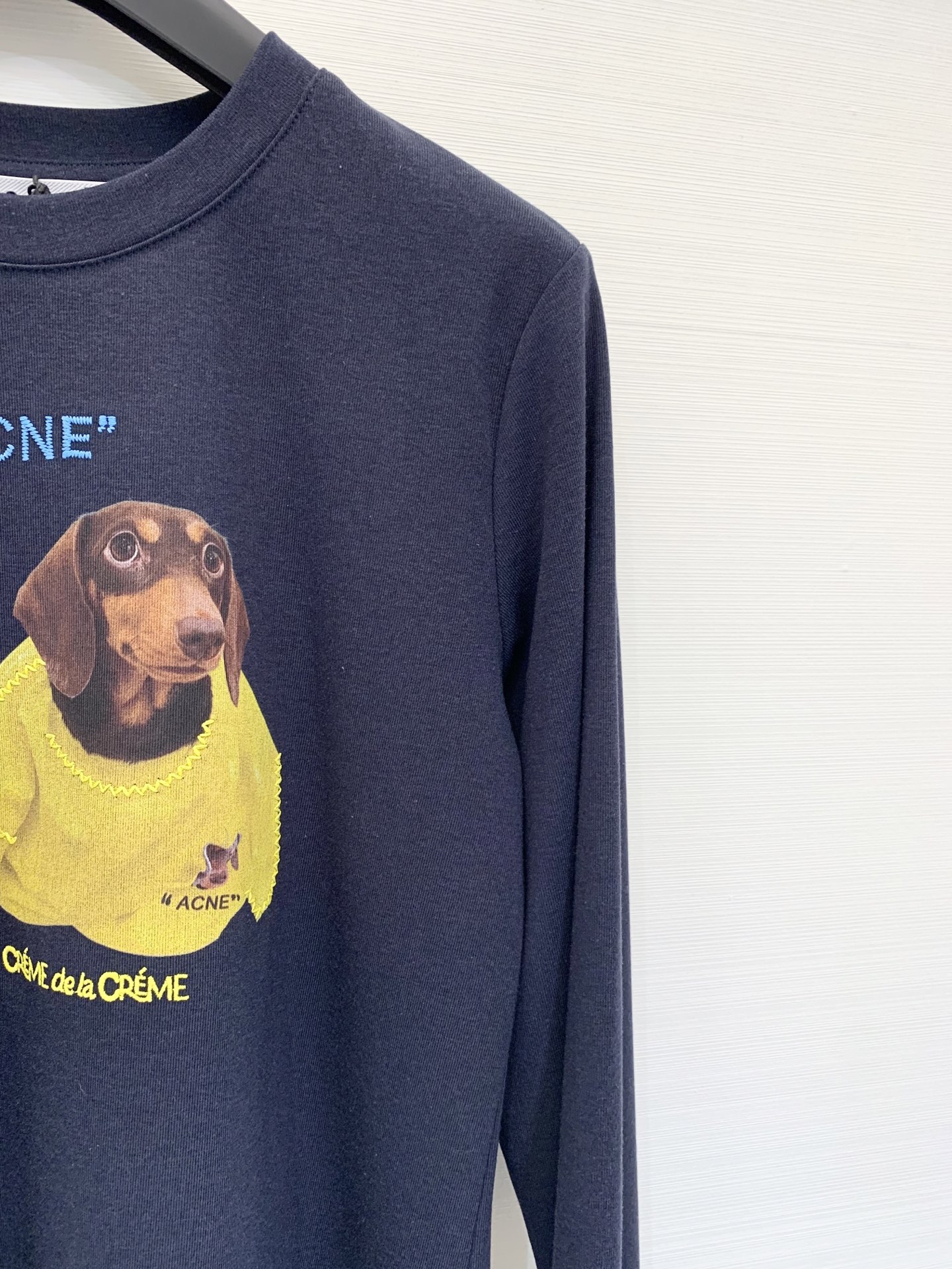 Acnestudios 25秋冬新款 腊肠犬印花圆领长袖T恤 休闲减龄爆款推荐 两色sm