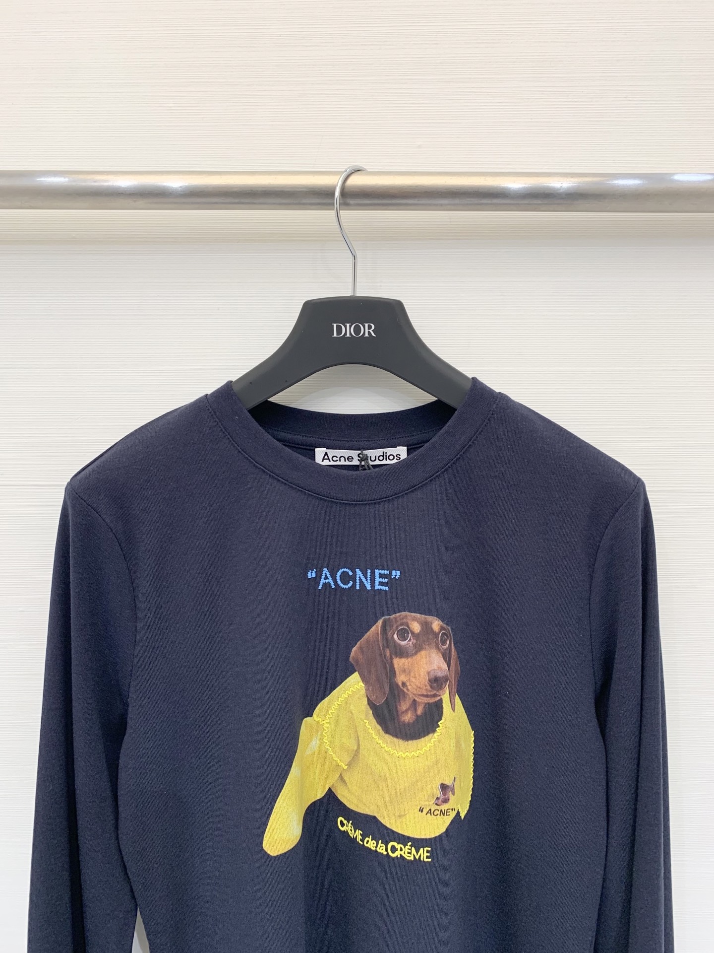 Acnestudios 25秋冬新款 腊肠犬印花圆领长袖T恤 休闲减龄爆款推荐 两色sm