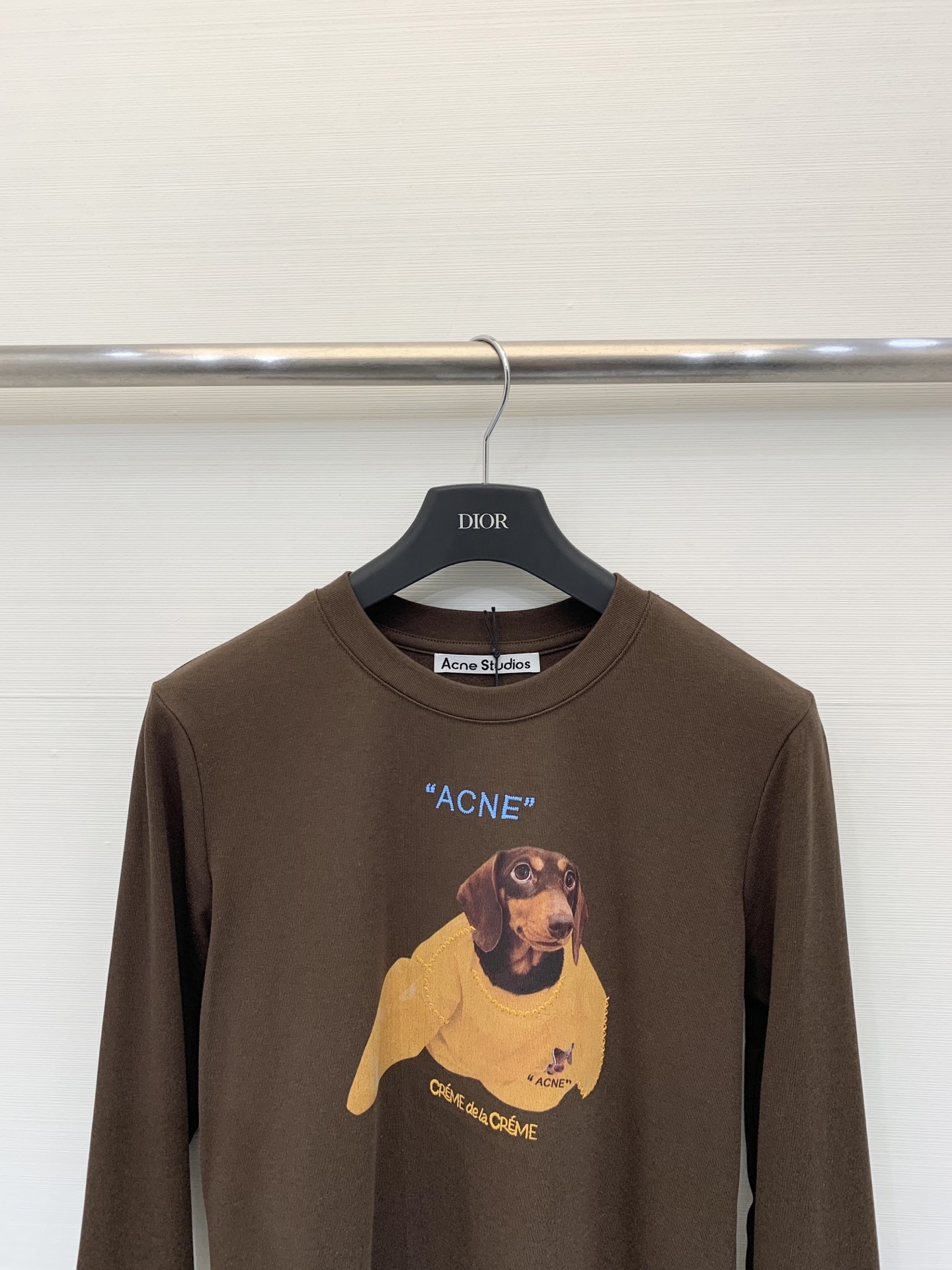 Acnestudios 25秋冬新款 腊肠犬印花圆领长袖T恤 休闲减龄爆款推荐 两色sm