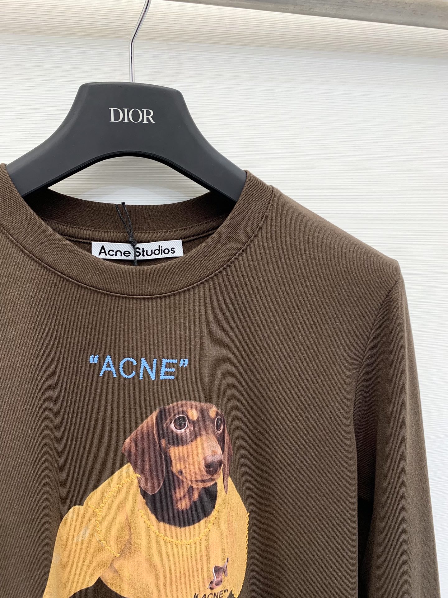 Acnestudios 25秋冬新款 腊肠犬印花圆领长袖T恤 休闲减龄爆款推荐 两色sm