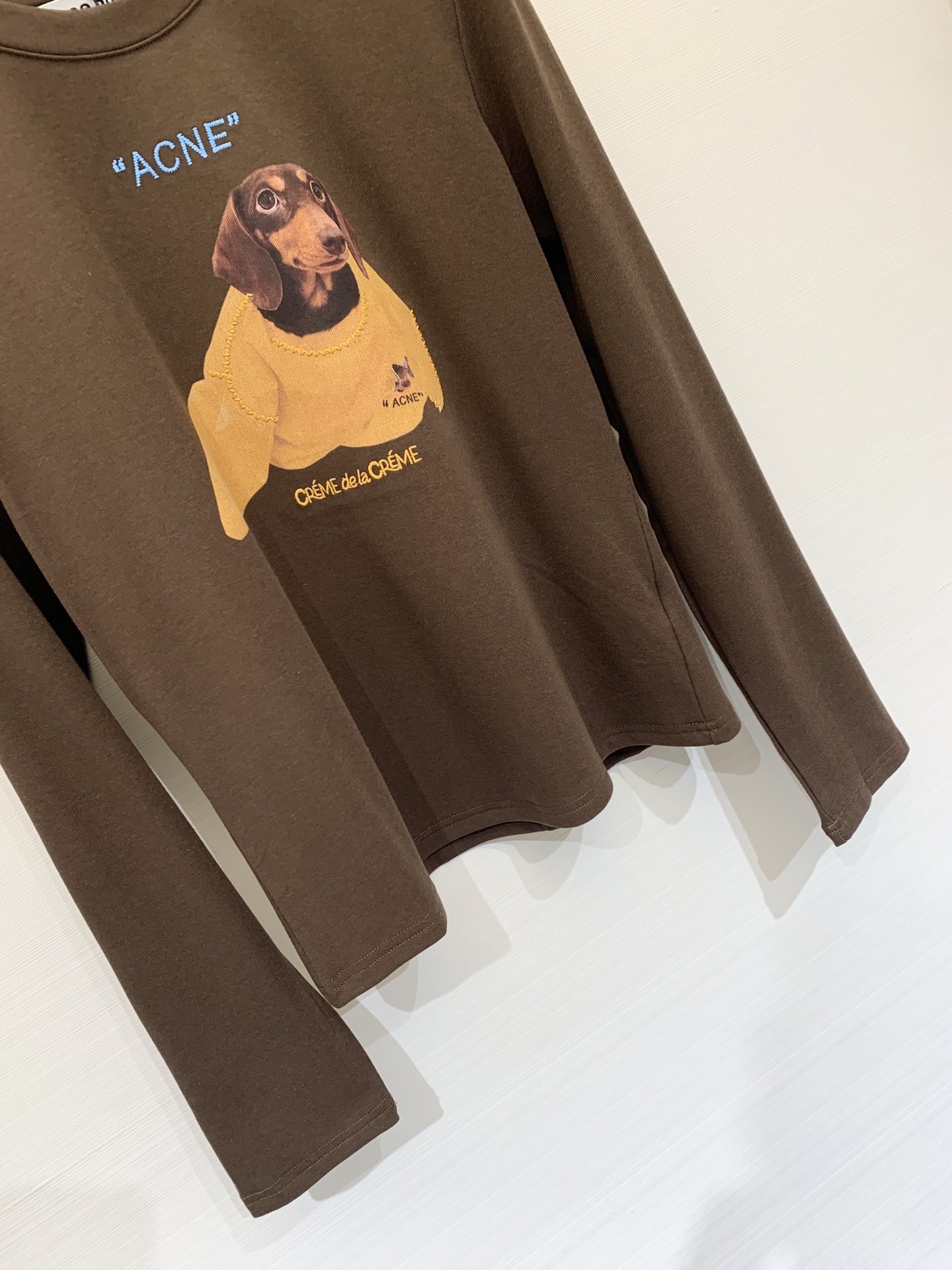 Acnestudios 25秋冬新款 腊肠犬印花圆领长袖T恤 休闲减龄爆款推荐 两色sm