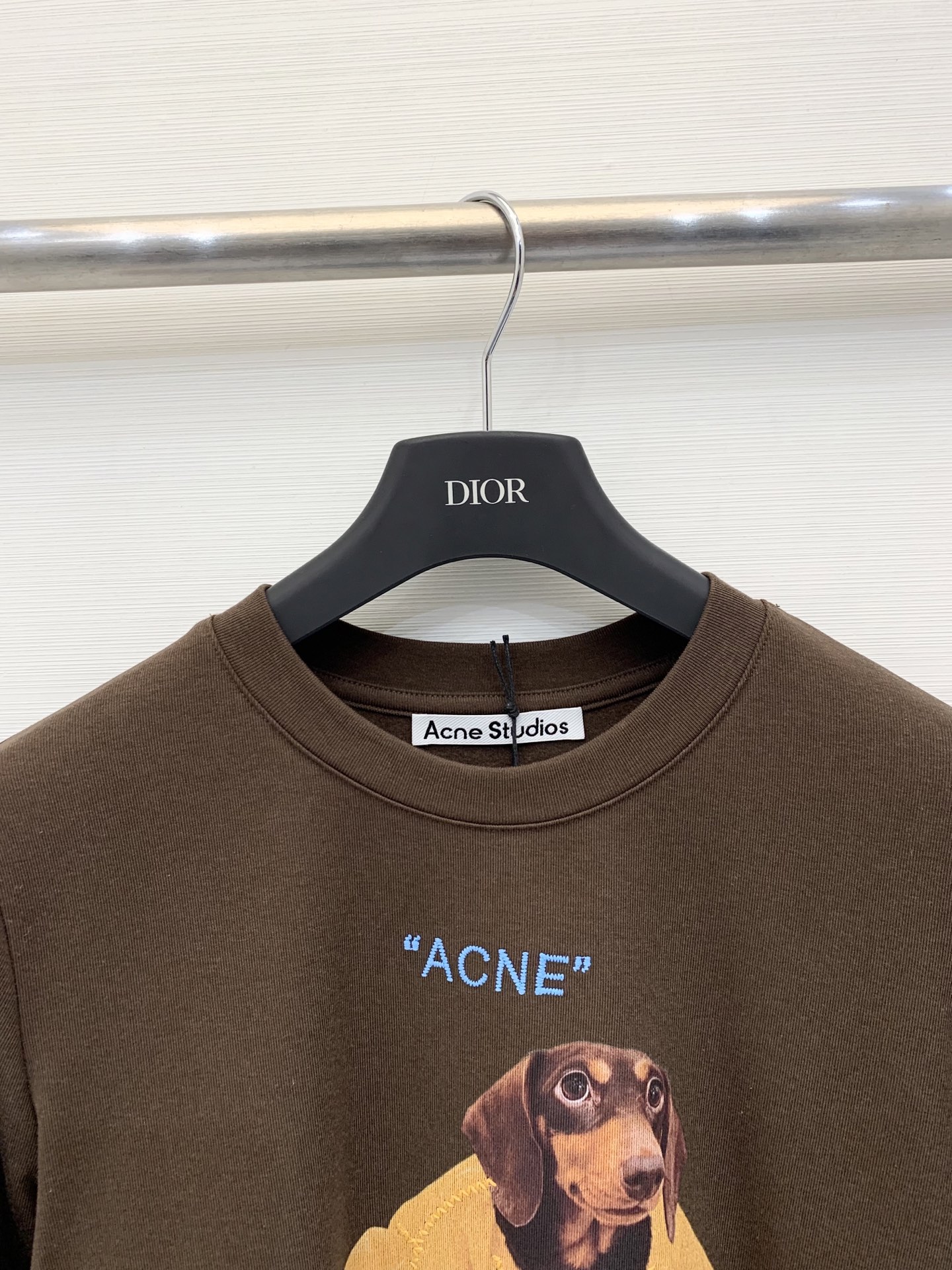 Acnestudios 25秋冬新款 腊肠犬印花圆领长袖T恤 休闲减龄爆款推荐 两色sm