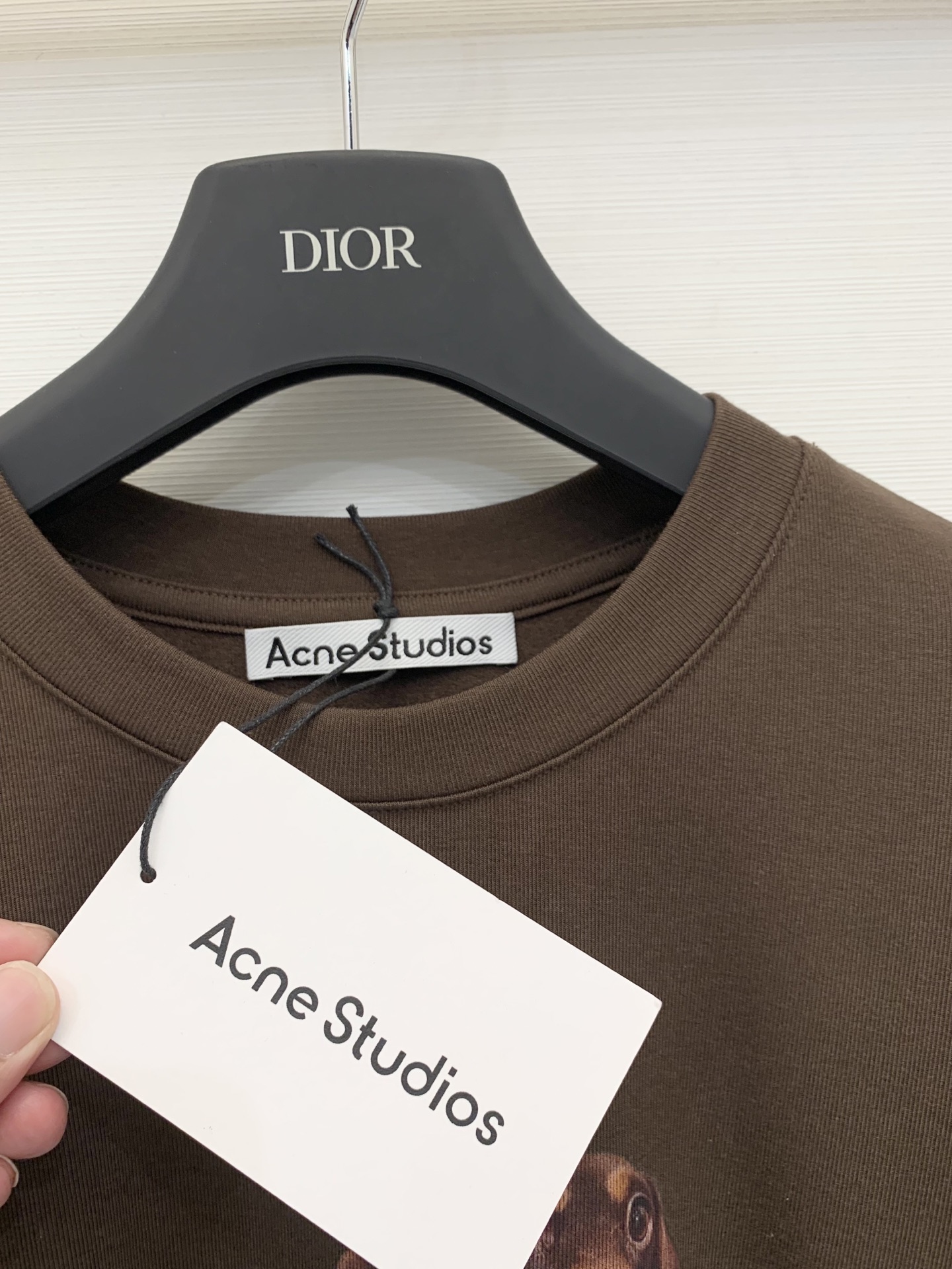 Acnestudios 25秋冬新款 腊肠犬印花圆领长袖T恤 休闲减龄爆款推荐 两色sm