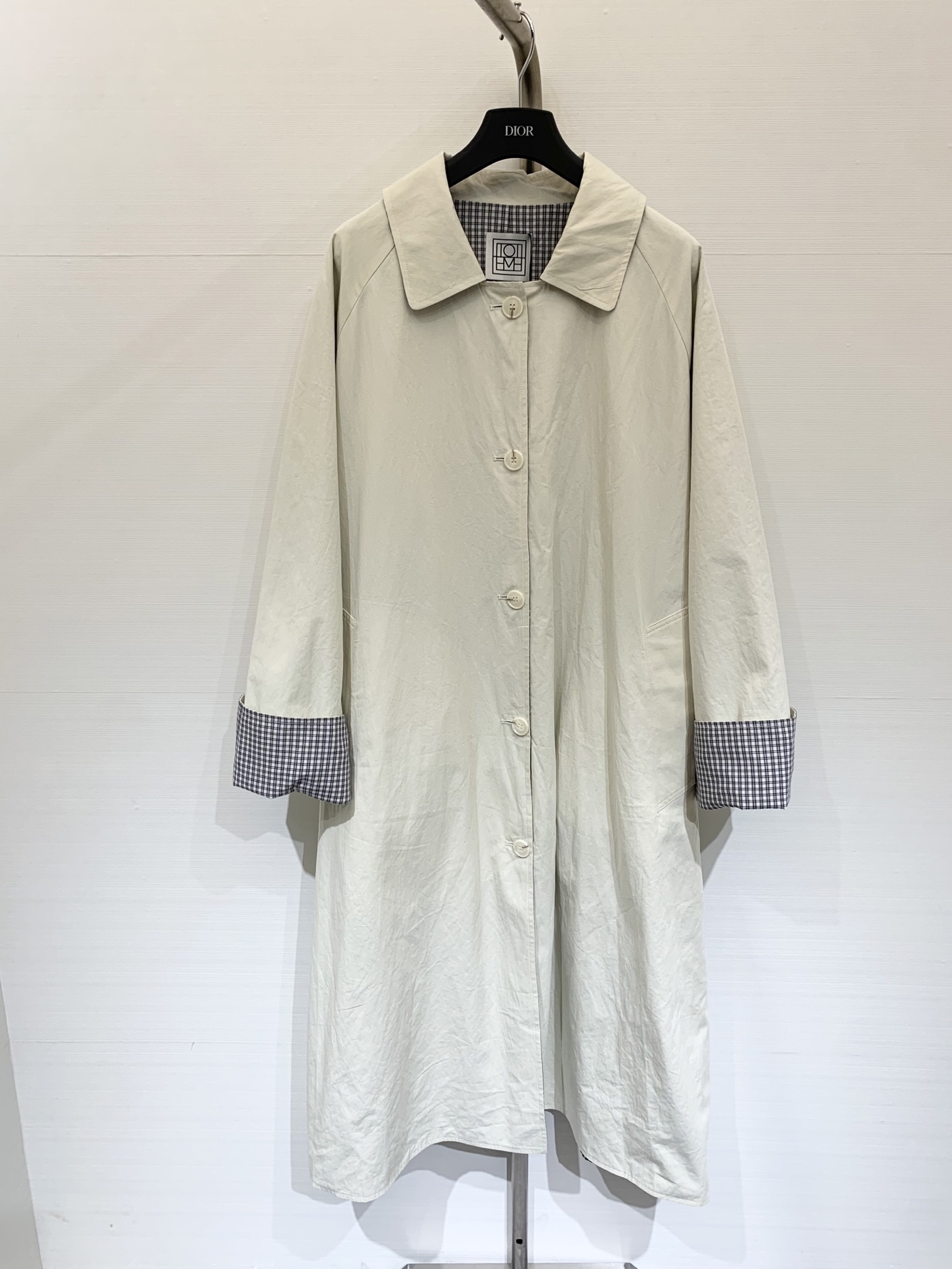 Toteme 25秋冬新款 复古简约斜纹格子双面穿风衣外套 正反面可穿 宽松直筒版型对身材包容性好 能营