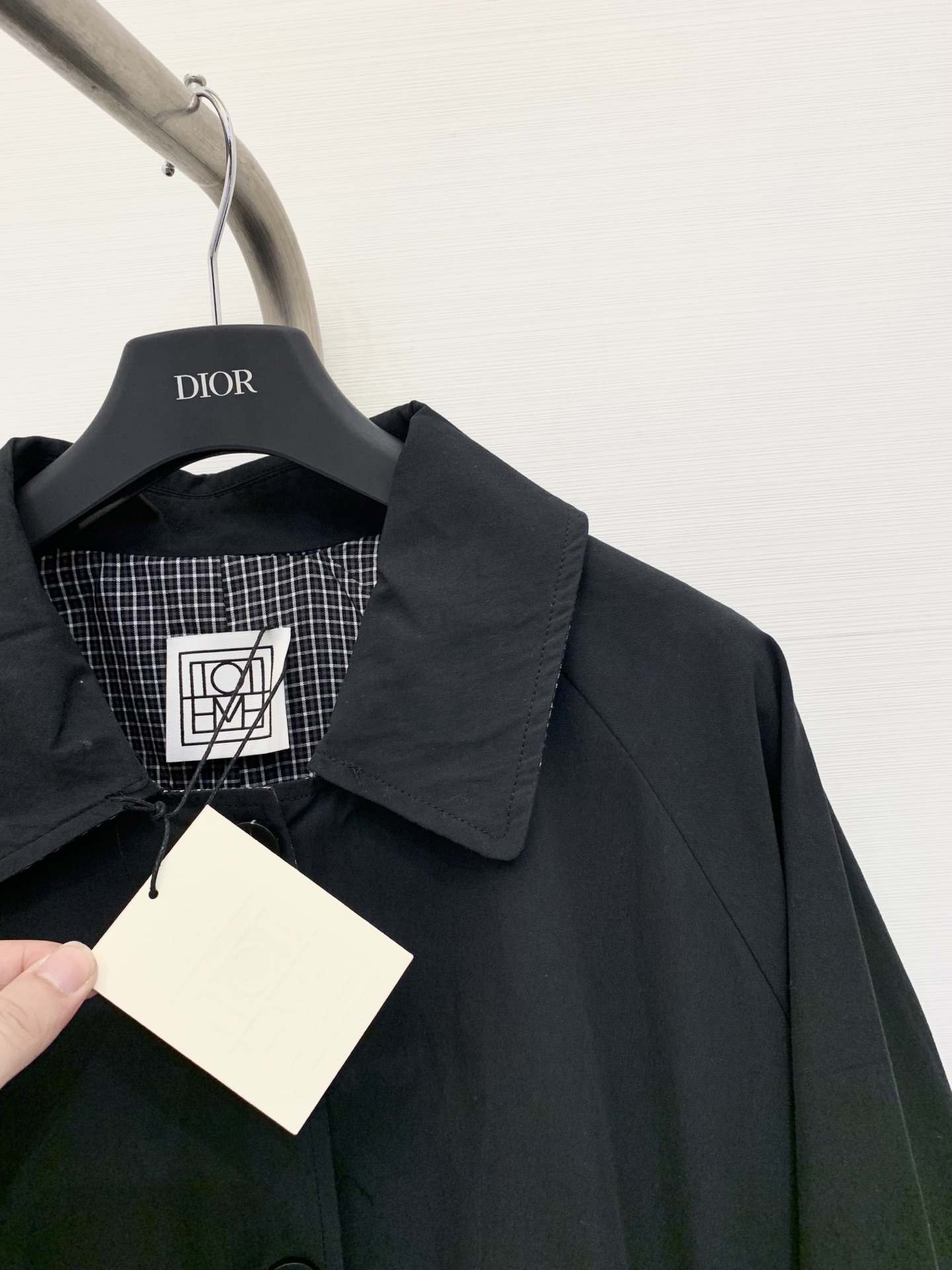 Toteme 25秋冬新款 复古简约斜纹格子双面穿风衣外套 正反面可穿 宽松直筒版型对身材包容性好 能营