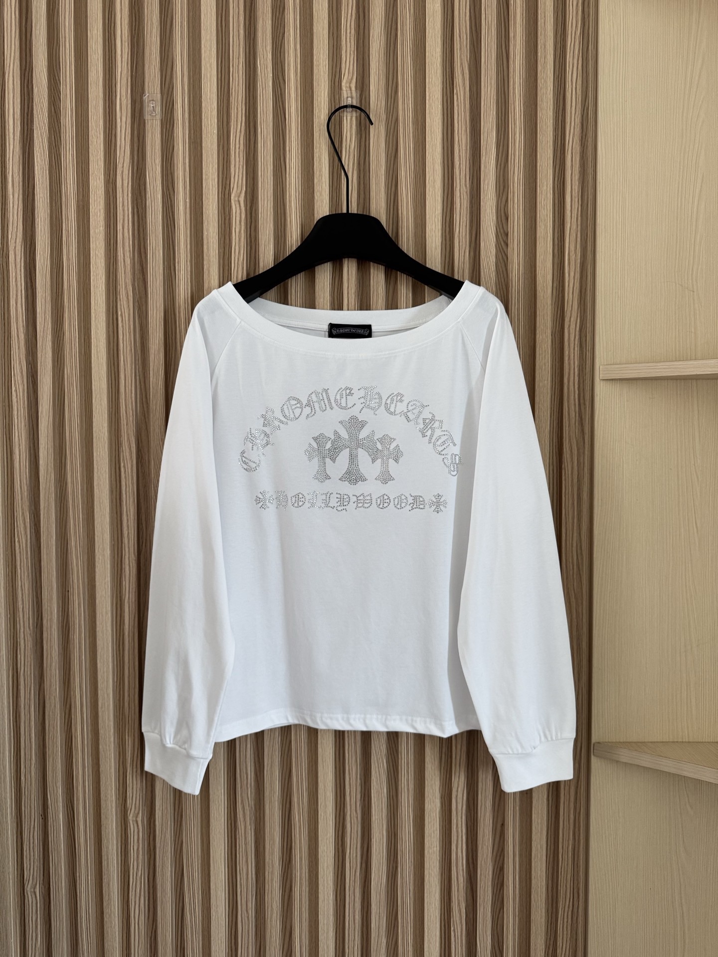 CH克罗心 秋冬新款 十字花烫钻长袖卫衣T恤长袖衫 两色sml