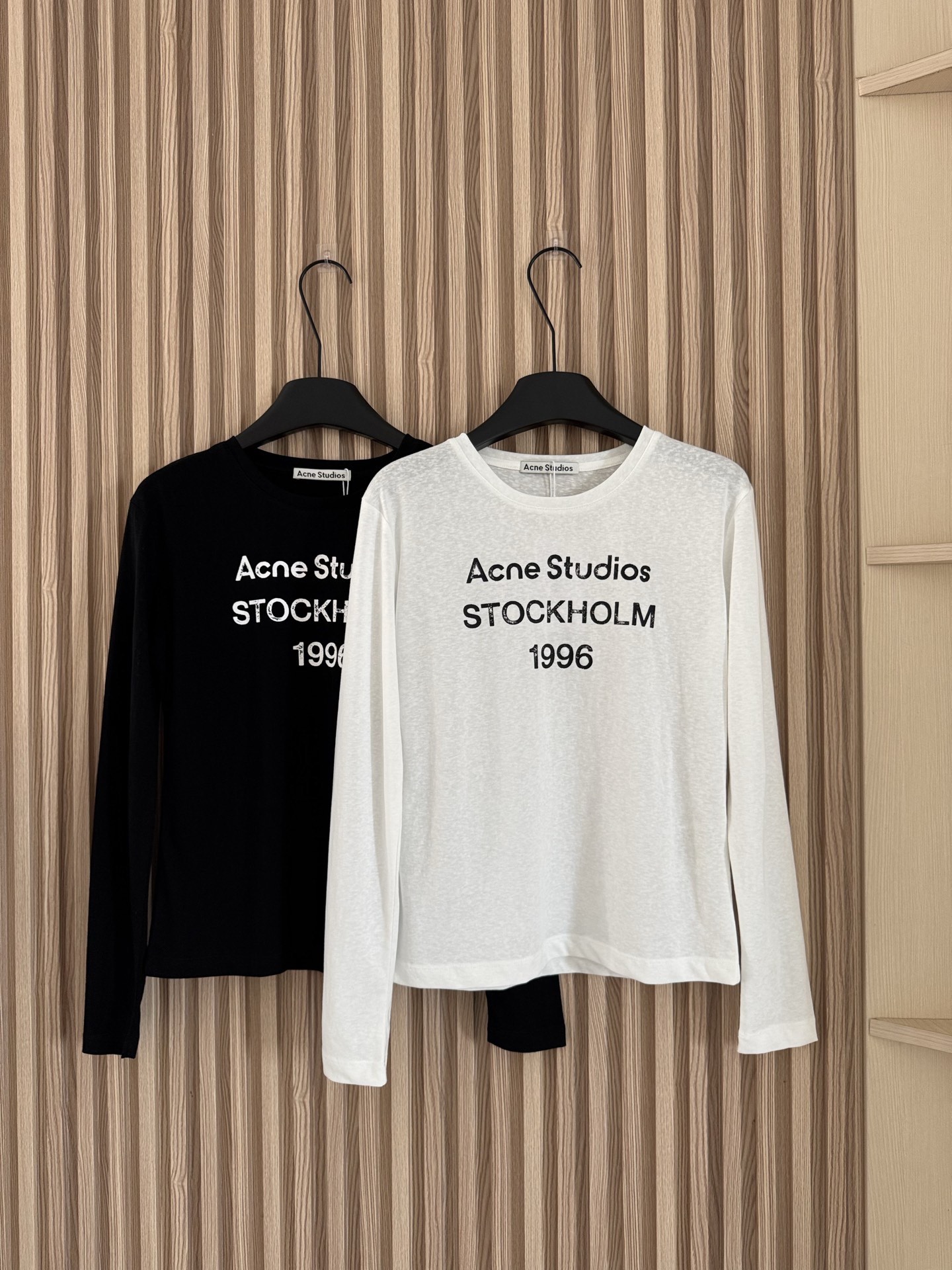 Acnestudios 25秋冬新款 经典字母印花竹节棉长袖T恤 字母数字印花 一秒get纸片人 适合日
