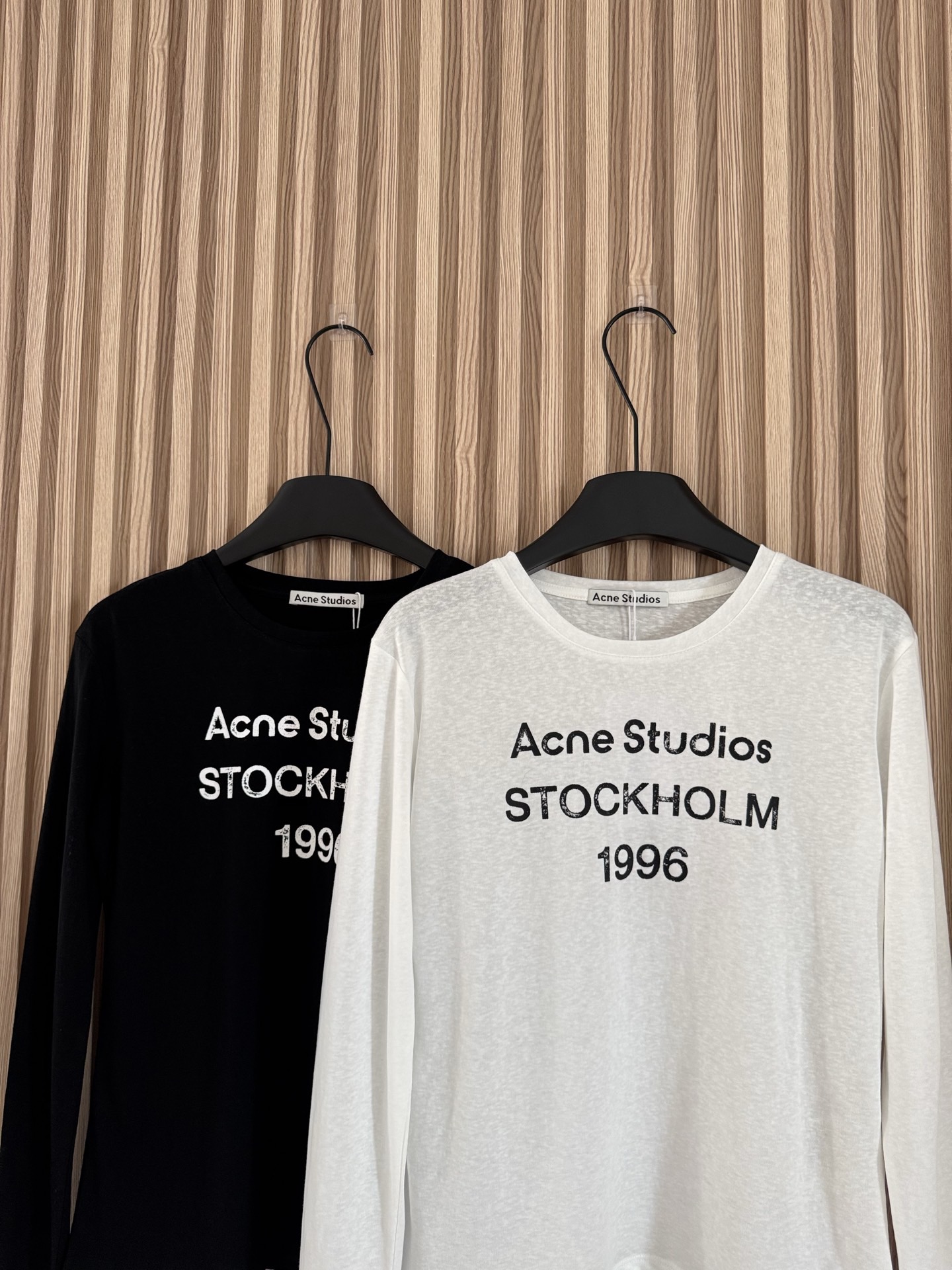 Acnestudios 25秋冬新款 经典字母印花竹节棉长袖T恤 字母数字印花 一秒get纸片人 适合日