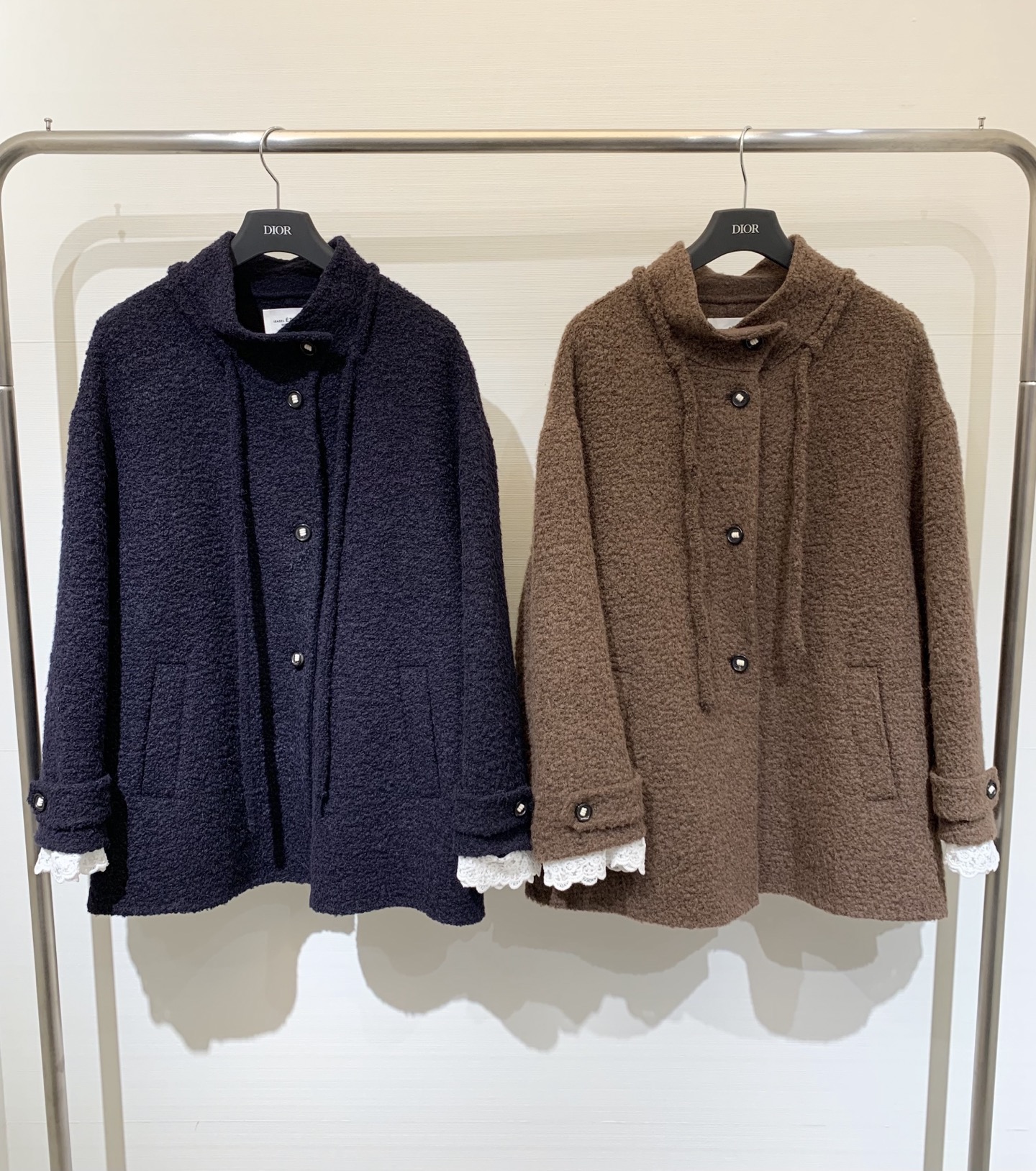 IsabelMarant 25秋冬新款 双面羊驼毛羊毛飘带大衣 定制羊驼毛羊毛混纺的颗粒感面料 非常高级