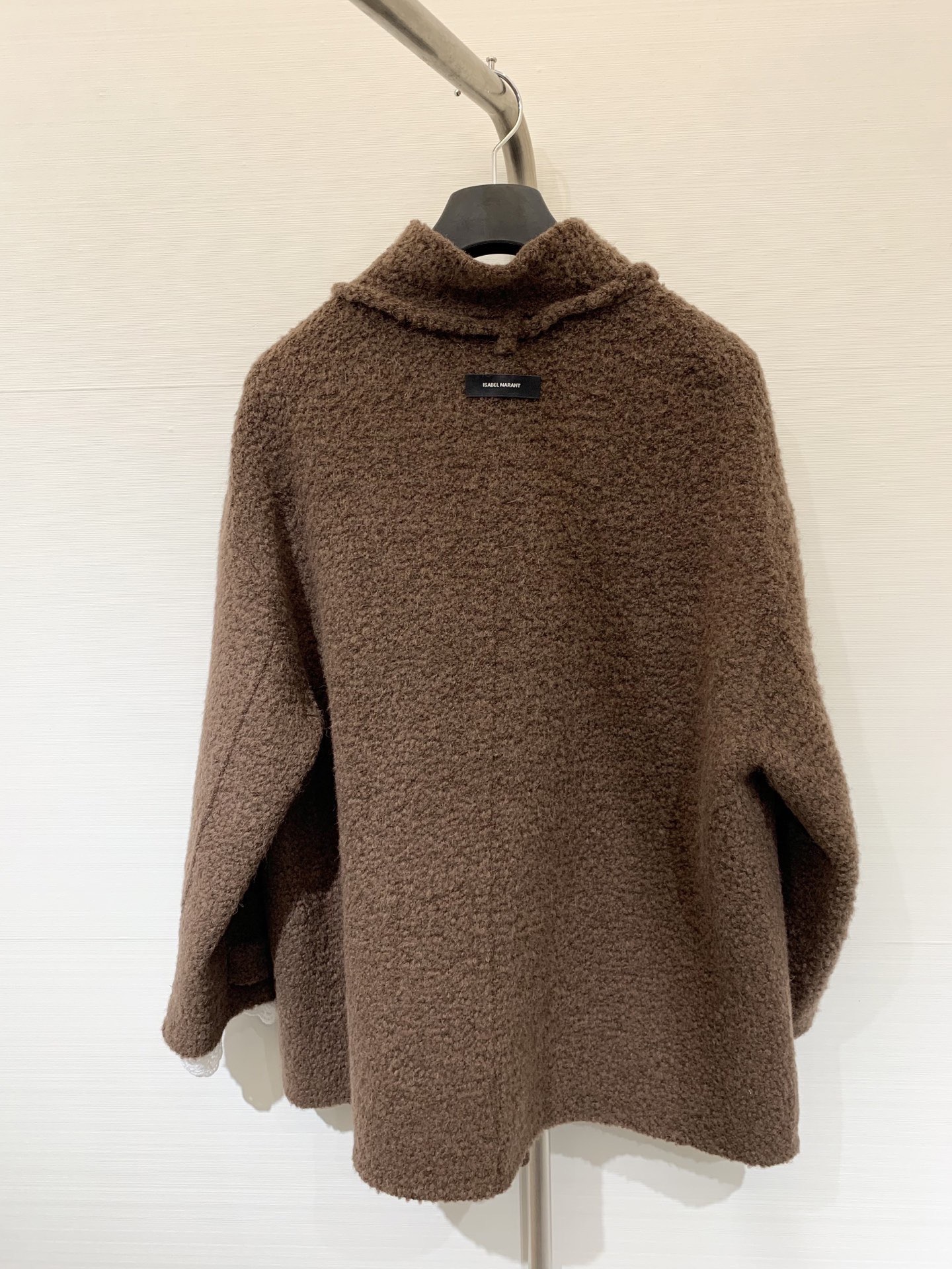 IsabelMarant 25秋冬新款 双面羊驼毛羊毛飘带大衣 定制羊驼毛羊毛混纺的颗粒感面料 非常高级