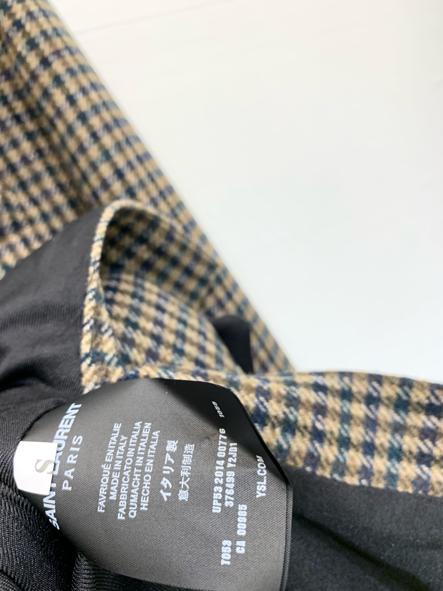 YSL 25秋冬新款 复古格纹羊毛西服外套 经典的羊毛千鸟格纹 复古有质感 廓形立体剪裁 妥妥的大女主风