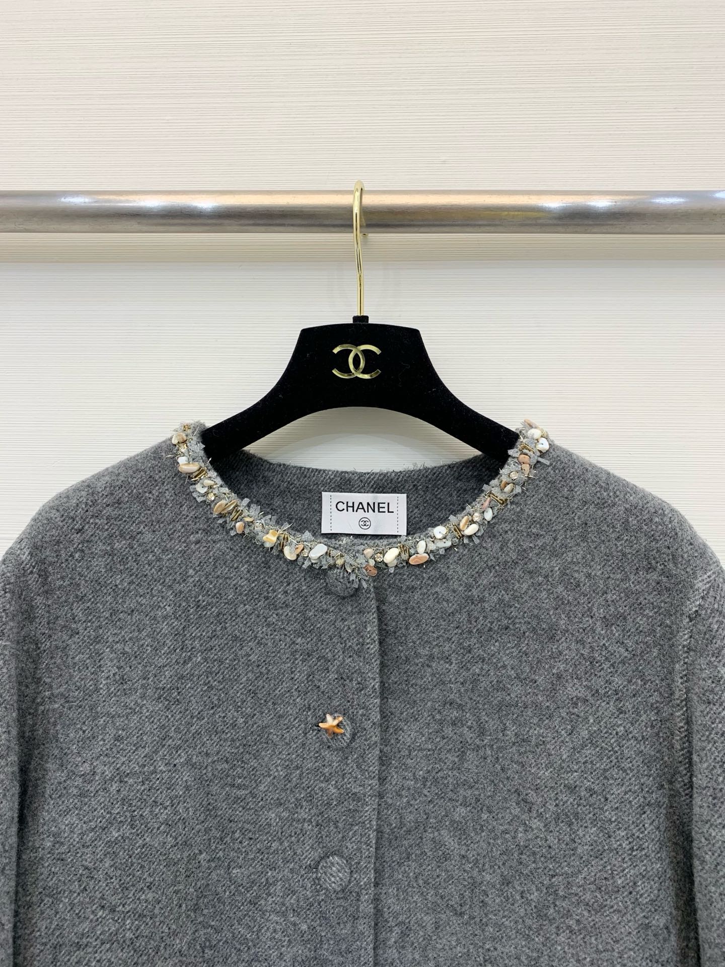 Chanel 25秋冬新款 小香风双面羊毛外套 海洋元素风格 圆领编织设计 质感高级 品相十足 贴合人体