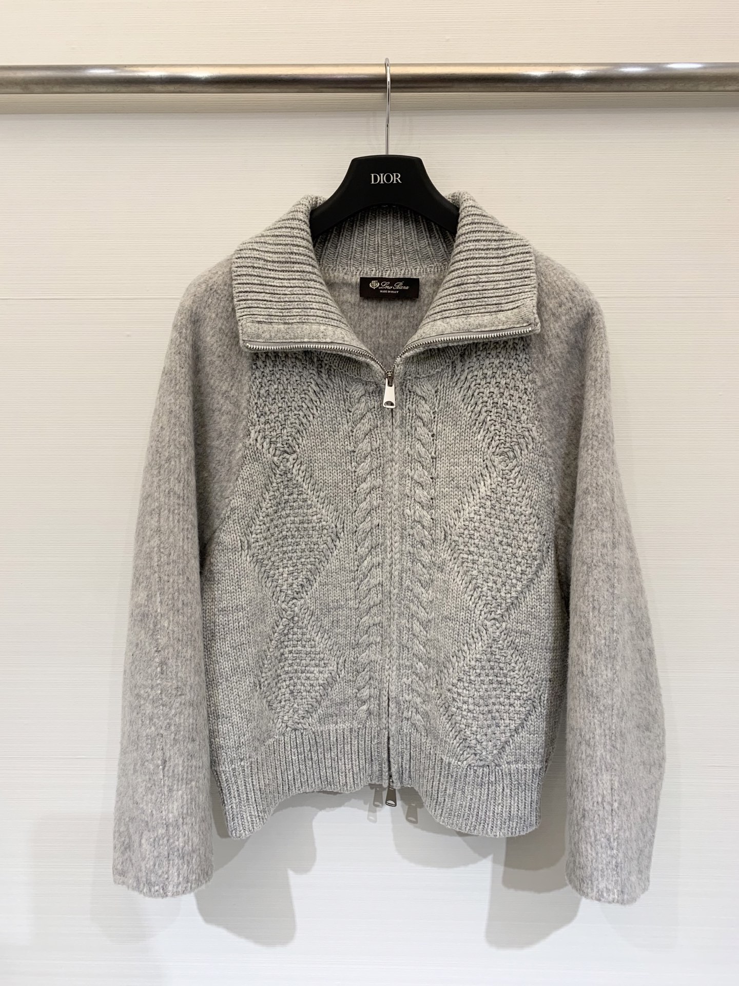 LP 秋冬新款 翻领针织拼羊毛呢外套 定制10%羊绒90%羊毛面料 针织采用扭花工艺 雪花纱全毛的面料 