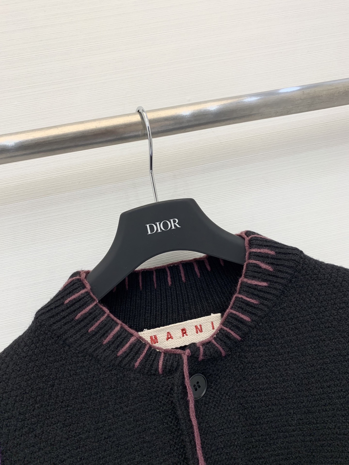 Marni 25秋冬新款 菱格流苏毛织开衫 彩色菱格➕明线缝制➕流苏设计 超有个性 两色均码