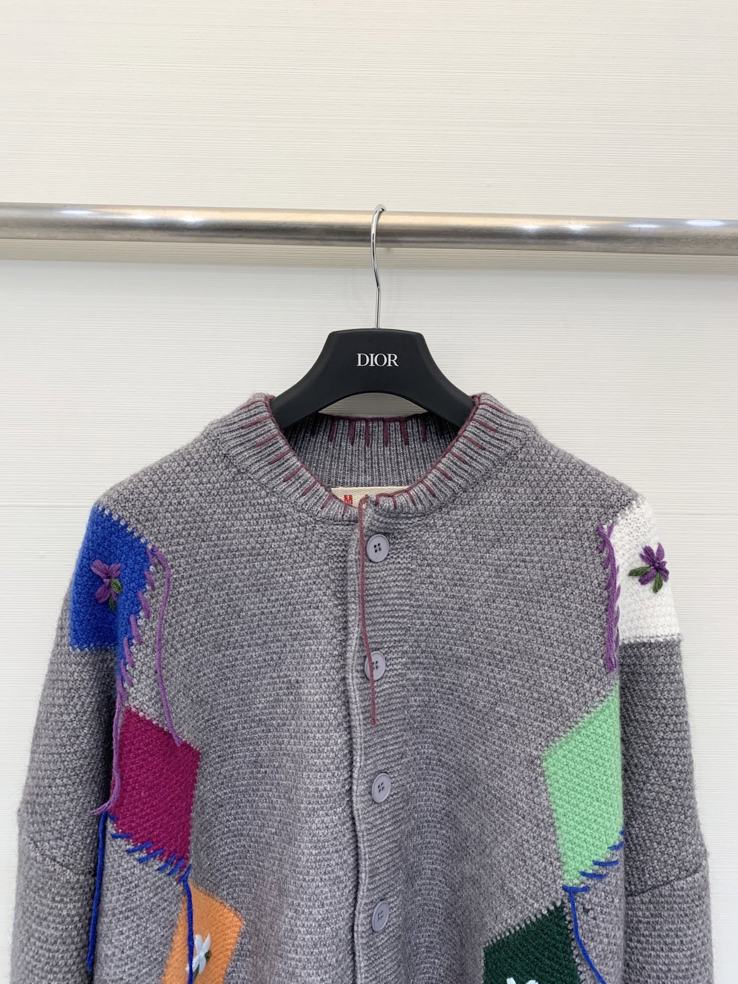 Marni 25秋冬新款 菱格流苏毛织开衫 彩色菱格➕明线缝制➕流苏设计 超有个性 两色均码