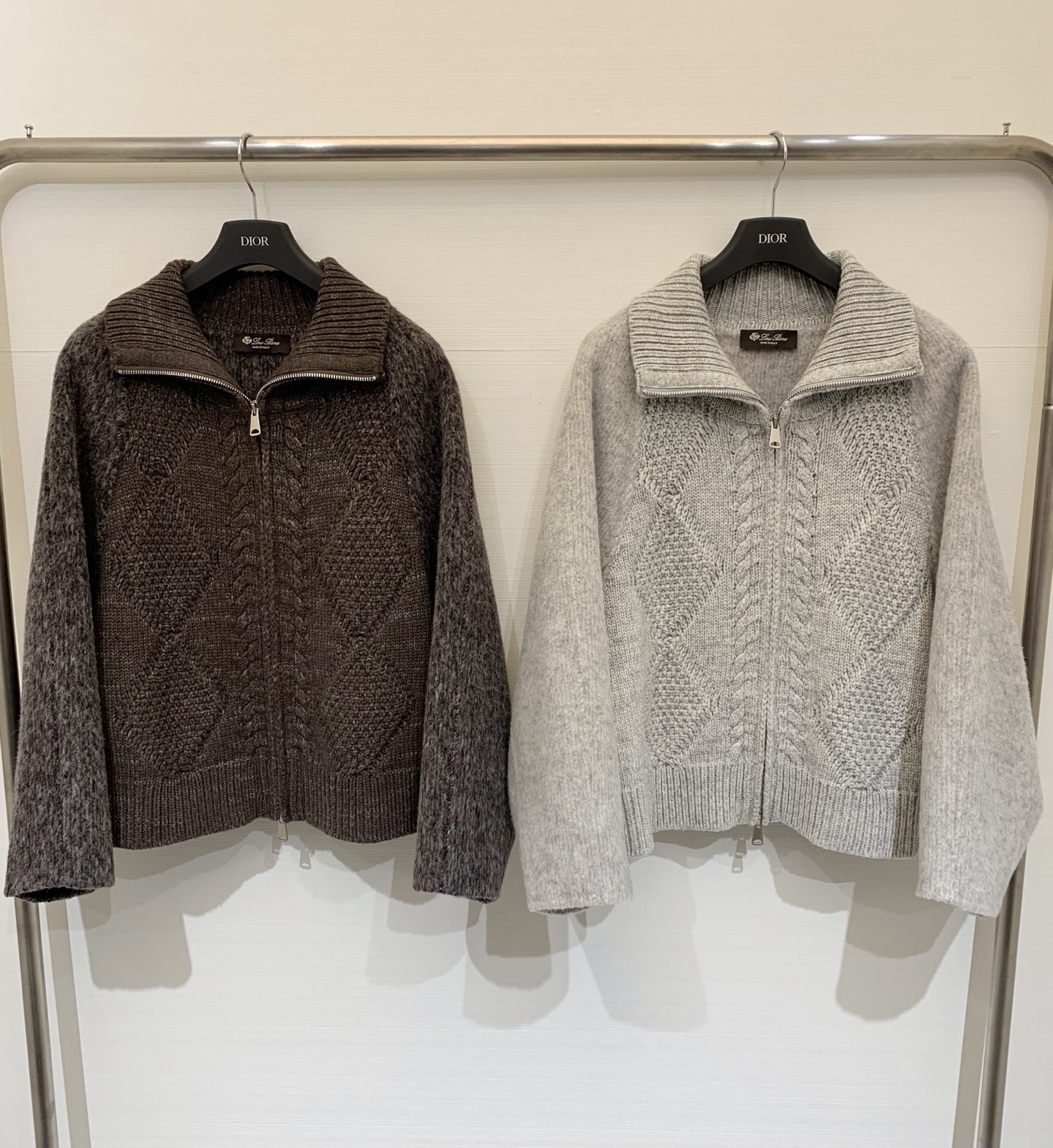 LP 秋冬新款 翻领针织拼羊毛呢外套 定制10%羊绒90%羊毛面料 针织采用扭花工艺 雪花纱全毛的面料 