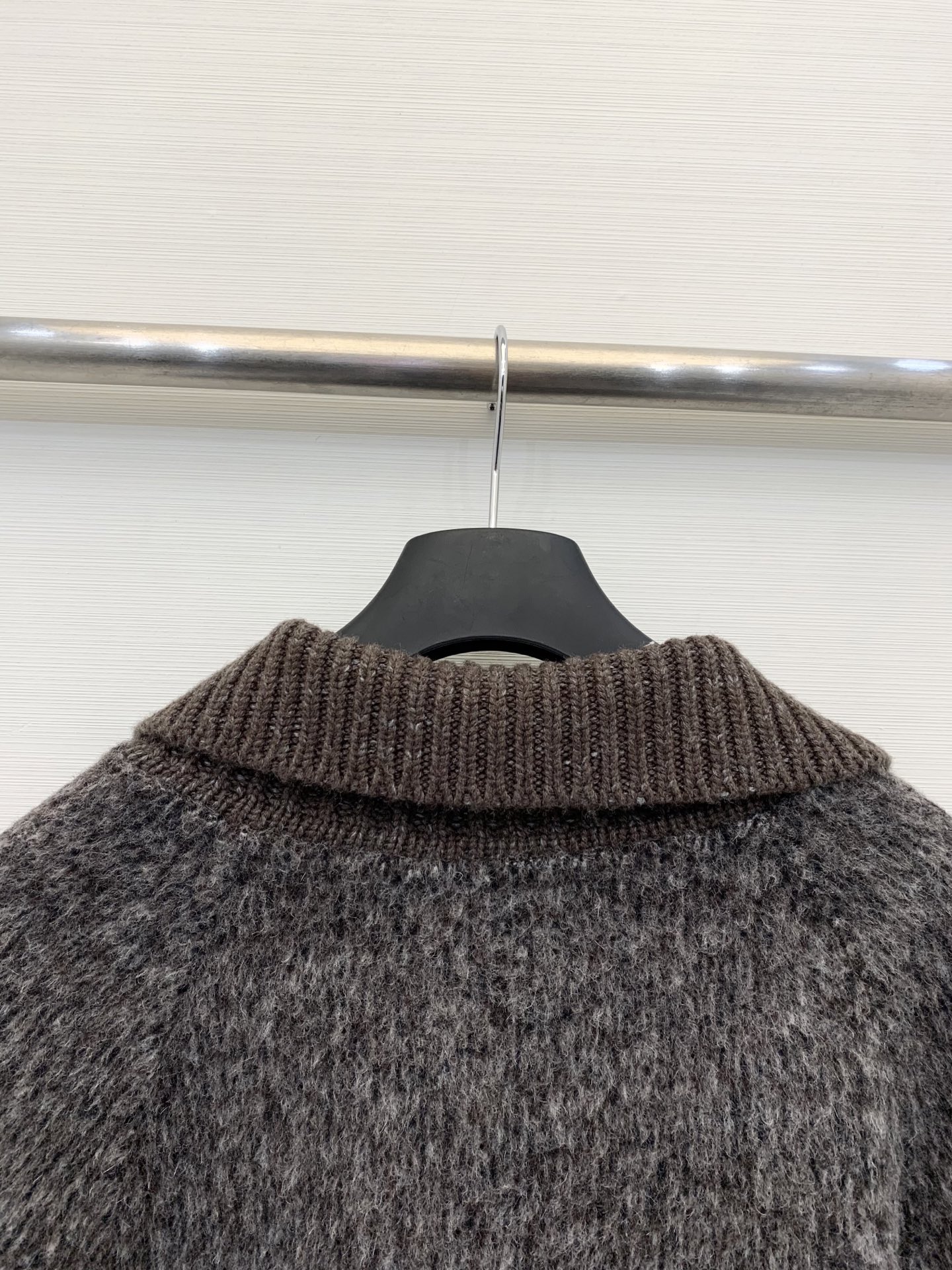 LP 秋冬新款 翻领针织拼羊毛呢外套 定制10%羊绒90%羊毛面料 针织采用扭花工艺 雪花纱全毛的面料 