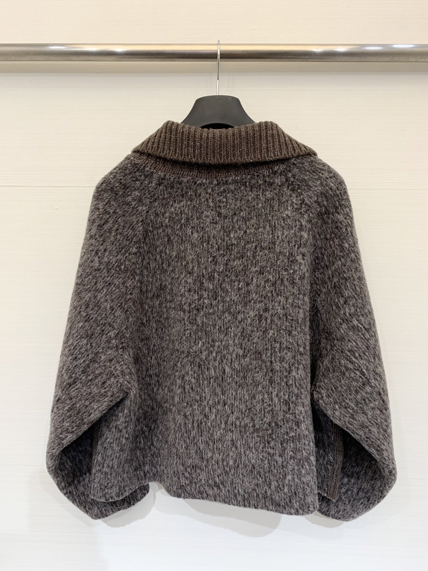 LP 秋冬新款 翻领针织拼羊毛呢外套 定制10%羊绒90%羊毛面料 针织采用扭花工艺 雪花纱全毛的面料 