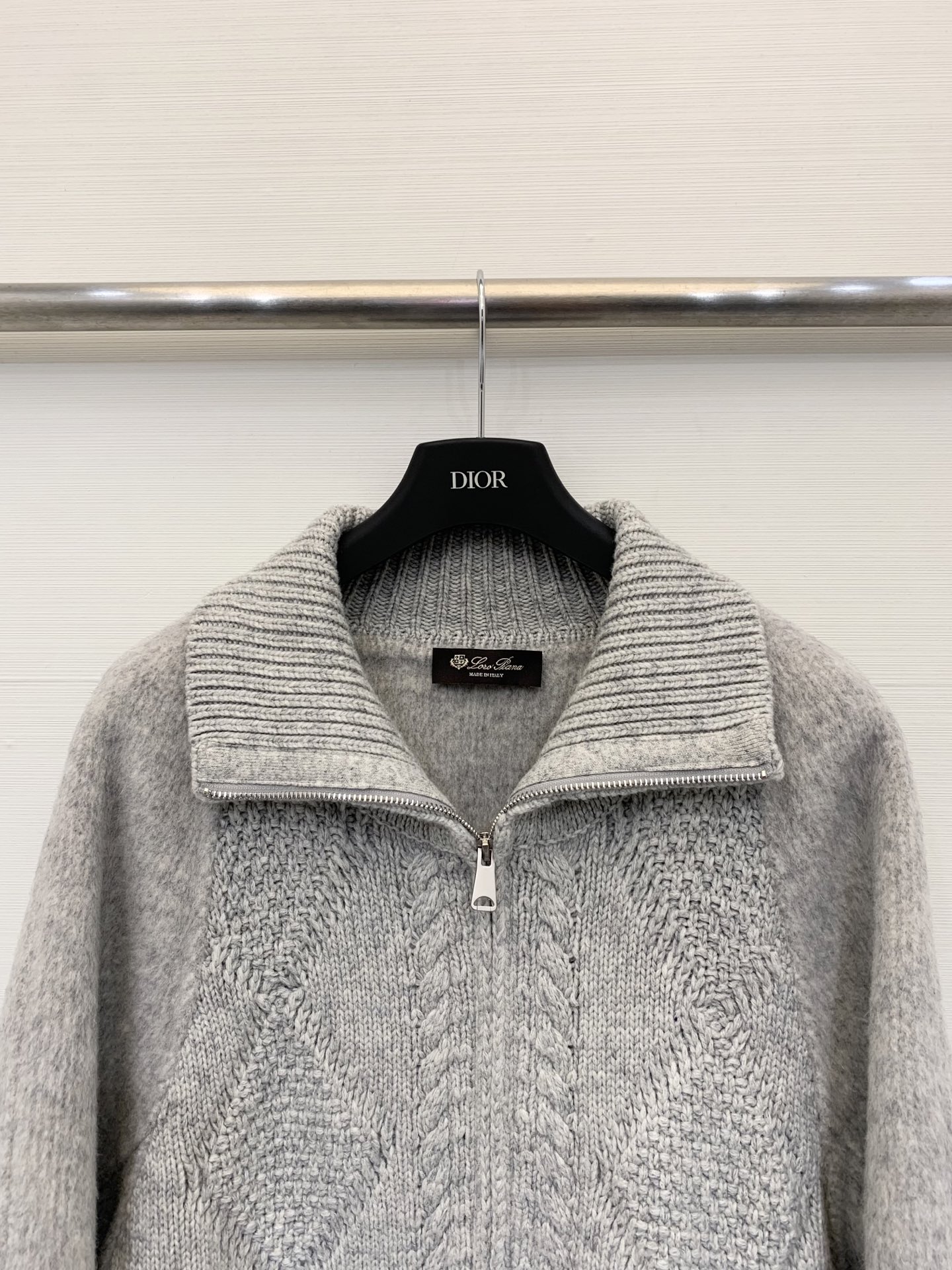 LP 秋冬新款 翻领针织拼羊毛呢外套 定制10%羊绒90%羊毛面料 针织采用扭花工艺 雪花纱全毛的面料 