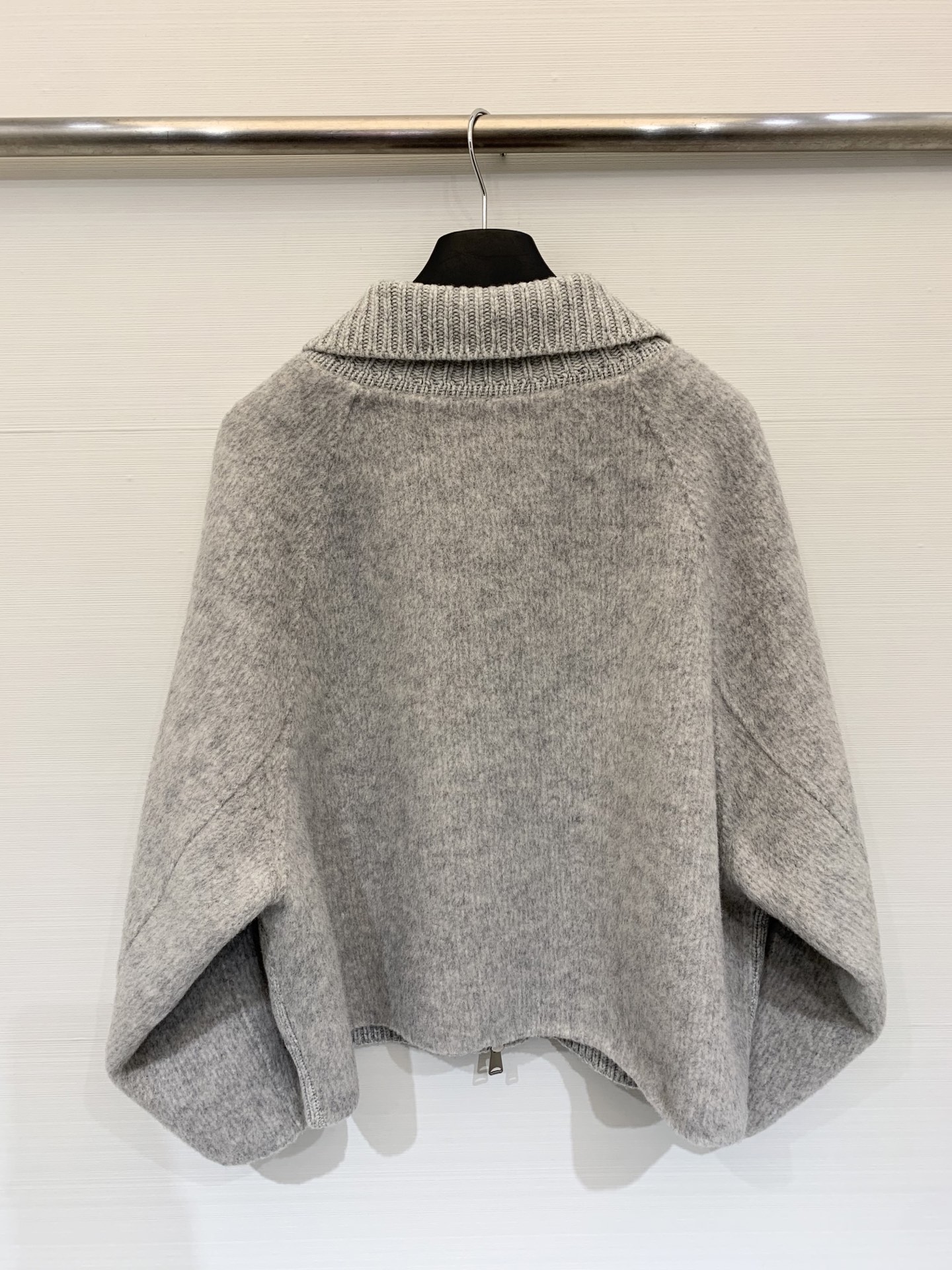 LP 秋冬新款 翻领针织拼羊毛呢外套 定制10%羊绒90%羊毛面料 针织采用扭花工艺 雪花纱全毛的面料 