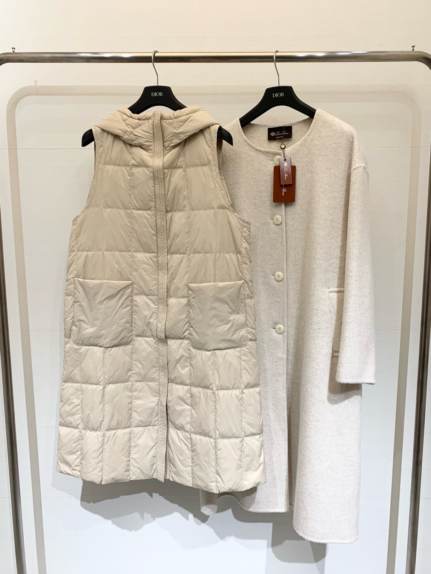 LP秋冬新品 连帽羽绒双面羊毛中长款大衣！两件套设计 连帽羽绒内胆 定制进口奥州超细羊毛材质 纯手工制作