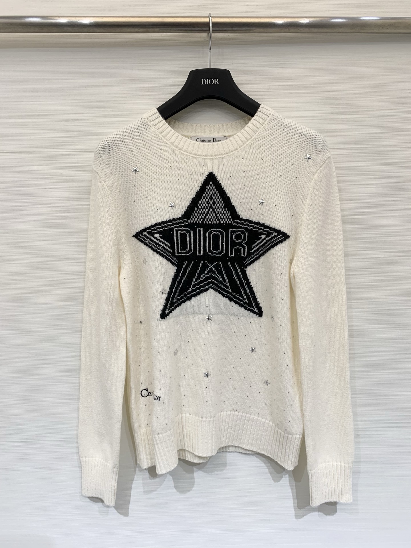 NO:687417,Dior 26 early spring new style five-pointed star jacquard logo knitted long sleeves 30 cashmere 70 wool four colors SML,, dior,19860909Dior 26早春新款 五角星提花Logo针织长袖 30羊绒70羊毛 四色SML,,dior,,Women's clothing