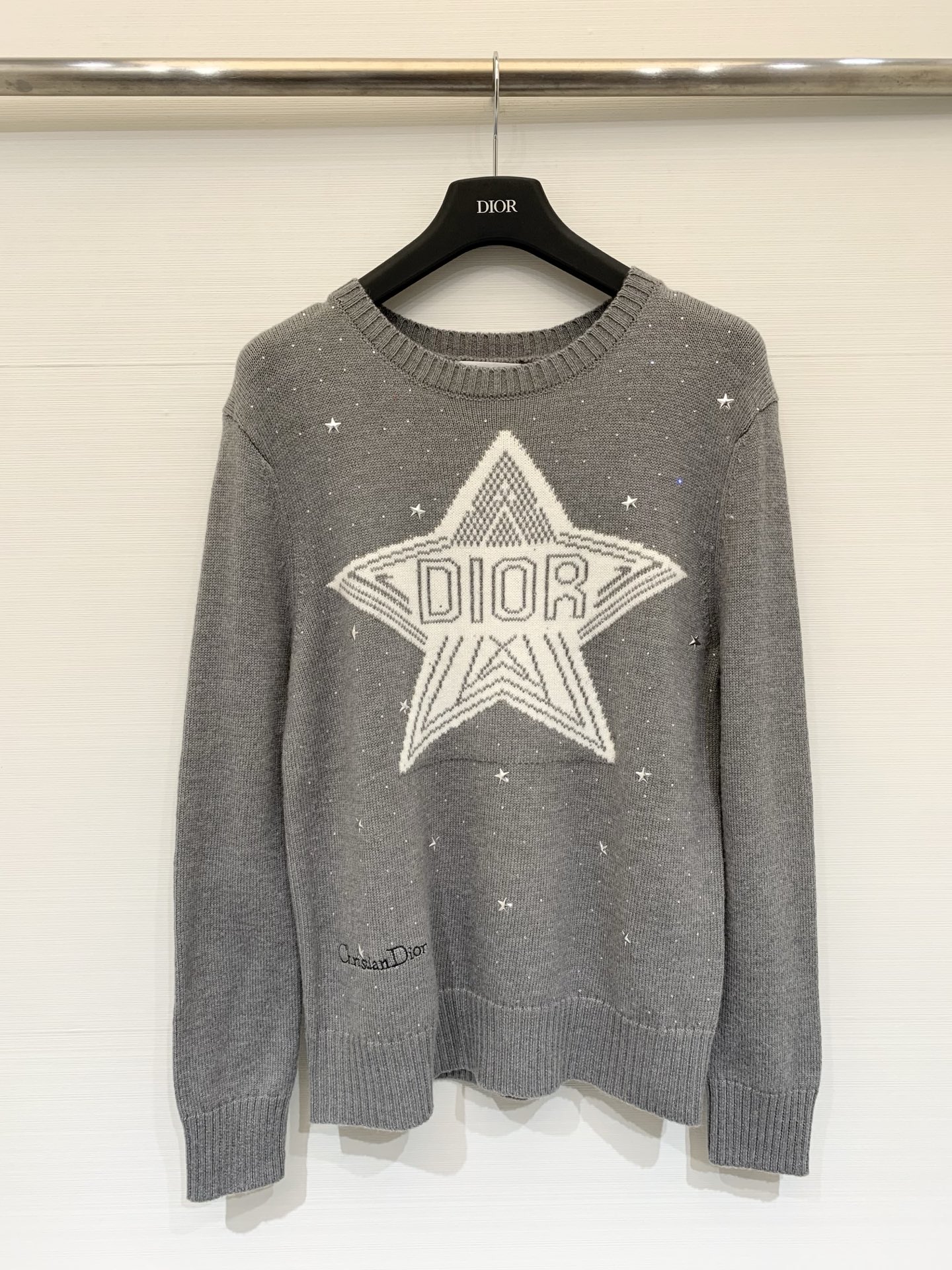 NO:687412,Dior 26 early spring new style five-pointed star jacquard logo knitted long sleeves 30 cashmere 70 wool four colors SML,, dior,19860909Dior 26早春新款 五角星提花Logo针织长袖 30羊绒70羊毛 四色SML,,dior,,Women's clothing
