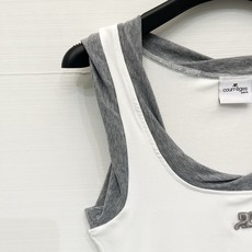 「Courreges 26夏季新款 纽带撞色背心」短款修身剪裁,利落收腰版型,双层撞色假两件,白色主体+ 「Courreges 26夏季新款 纽带撞色背心」短款修身剪裁,利落收腰版型,双层撞色假两件,白色主体+