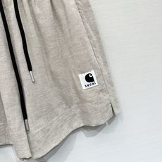 「Sacai 26夏季系列款 麻料休闲短裤」松紧抽绳高腰不挑腰,A字阔腿+裤脚开叉巨藏肉,天然麻感透气面 「Sacai 26夏季系列款 麻料休闲短裤」松紧抽绳高腰不挑腰,A字阔腿+裤脚开叉巨藏肉,天然麻感透气面