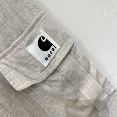 「Sacai 26夏季系列款 麻料工装长裤」松紧抽绳高腰不挑腰,宽松版型巨藏肉,天然麻感透气面料,春夏刚 「Sacai 26夏季系列款 麻料工装长裤」松紧抽绳高腰不挑腰,宽松版型巨藏肉,天然麻感透气面料,春夏刚