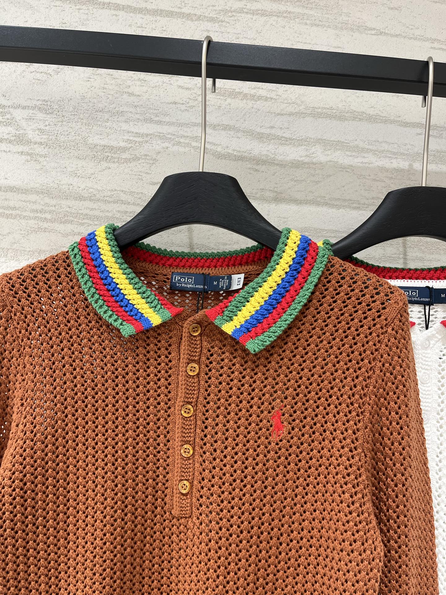 RalPhLauren 26早秋新款 镂空Polo领长袖款 logo图案修饰点缀 上身高级氛围感 三色S