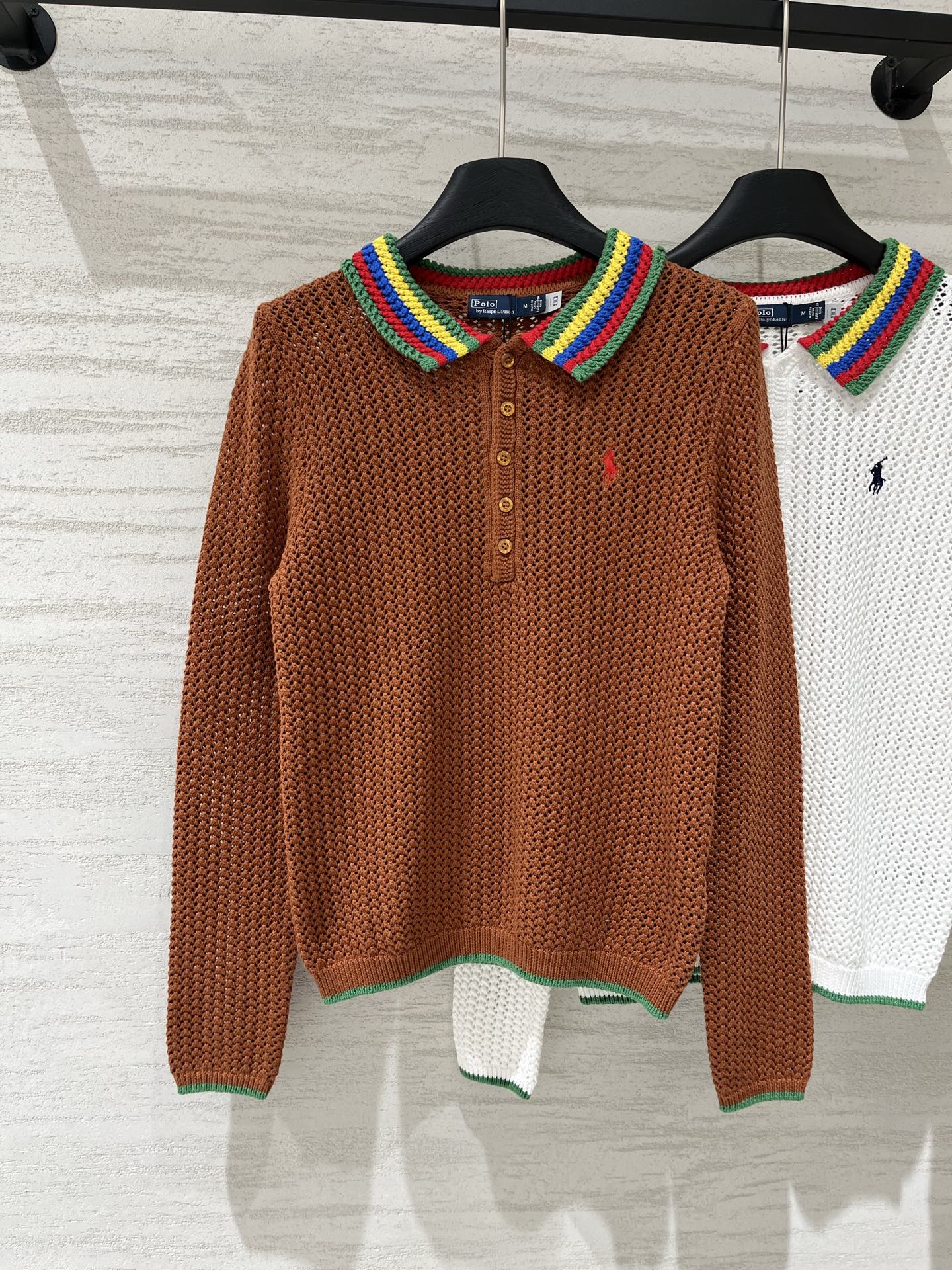 RalPhLauren 26早秋新款 镂空Polo领长袖款 logo图案修饰点缀 上身高级氛围感 三色S