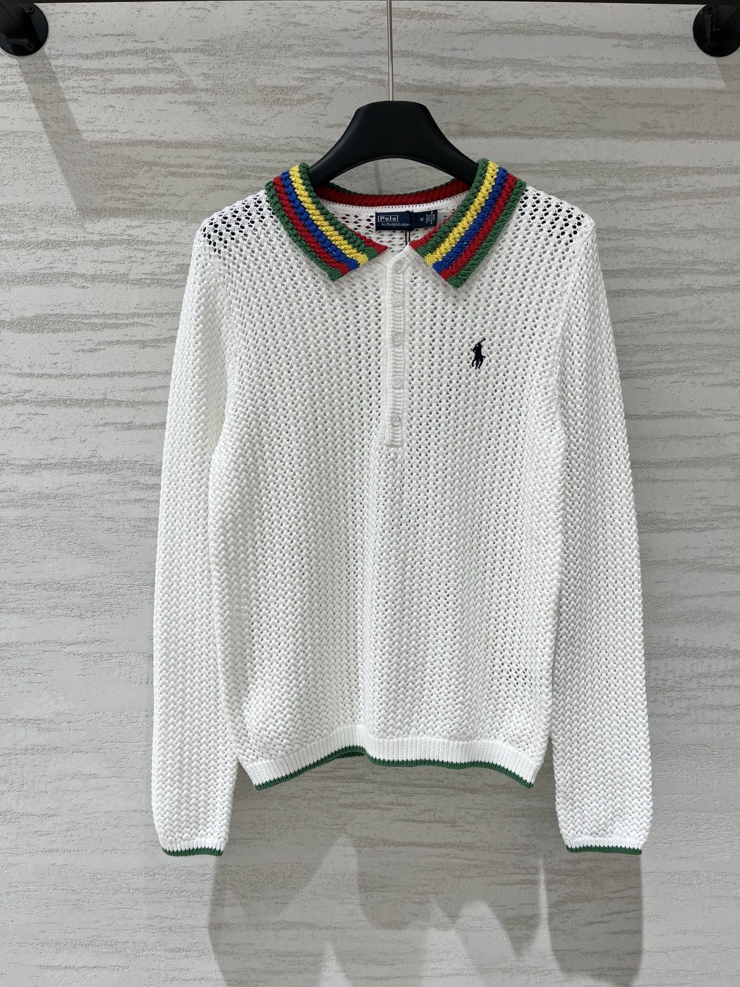 RalPhLauren 26早秋新款 镂空Polo领长袖款 logo图案修饰点缀 上身高级氛围感 三色S