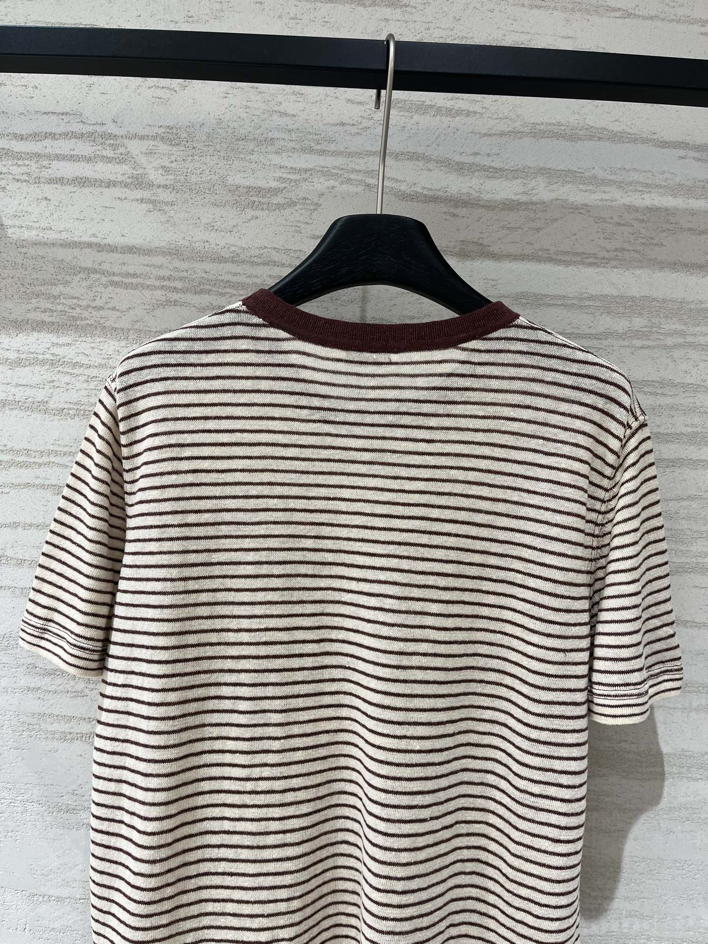 BC 26夏季新款 超细亚麻针条纹假口袋车链饰品条短袖，yb1:1定制100%亚麻面料，透气舒适，自带清