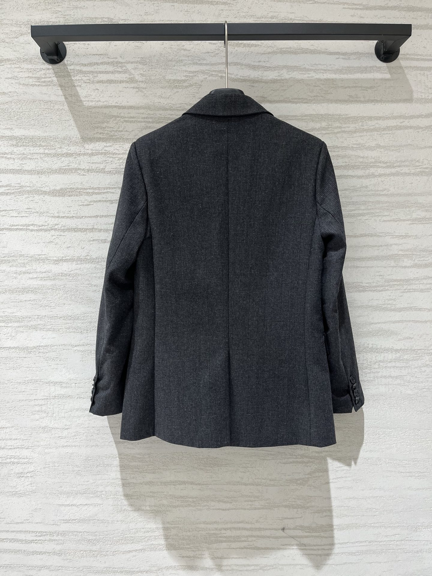 Dior Dark Grey Check Two-button Wool Blazer
