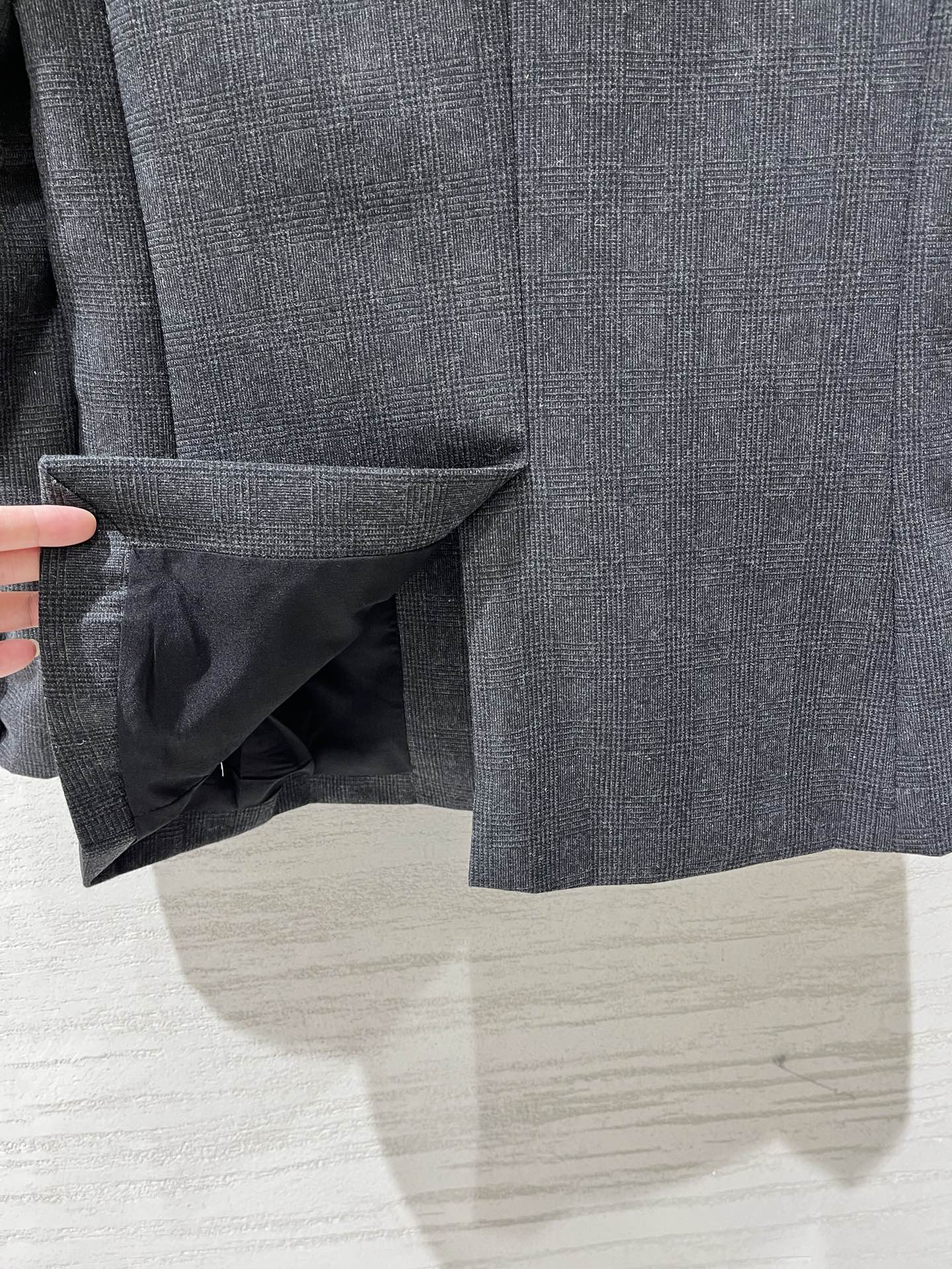 Dior Dark Grey Check Two-button Wool Blazer